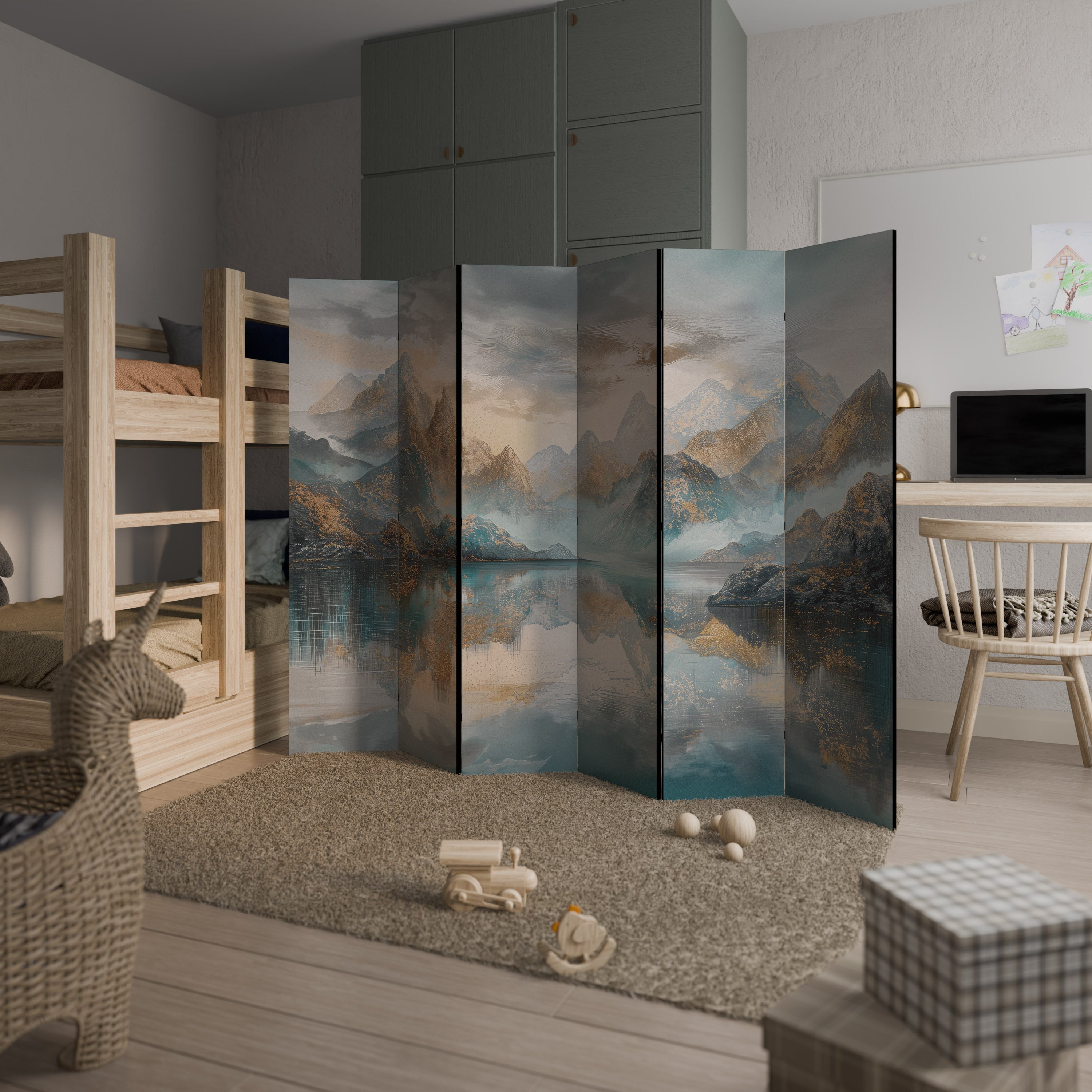 Biombo decorativo de 6 paneles AZURE SUMMITS