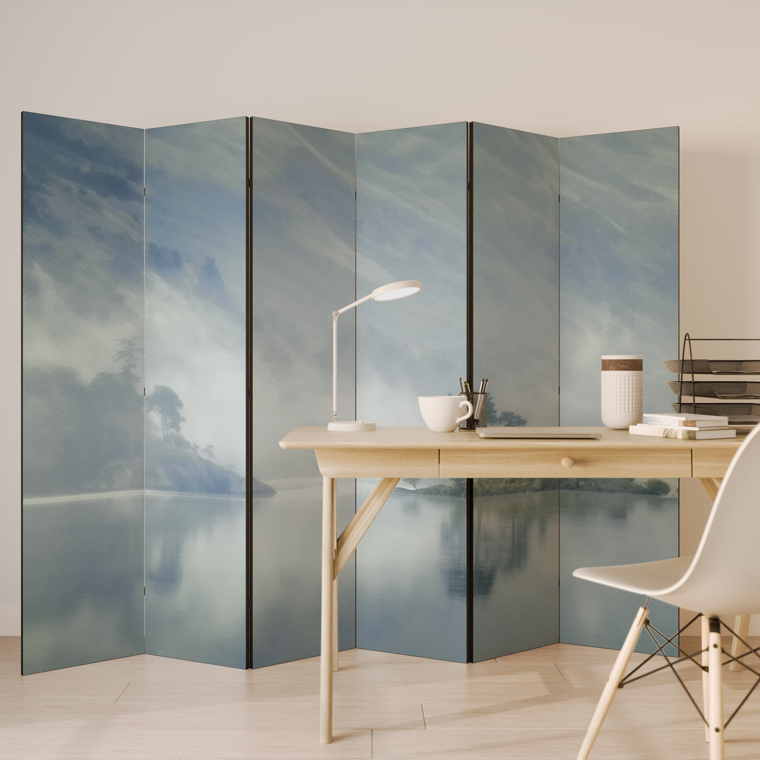 Biombo decorativo de 6 paneles SILVER LAKE