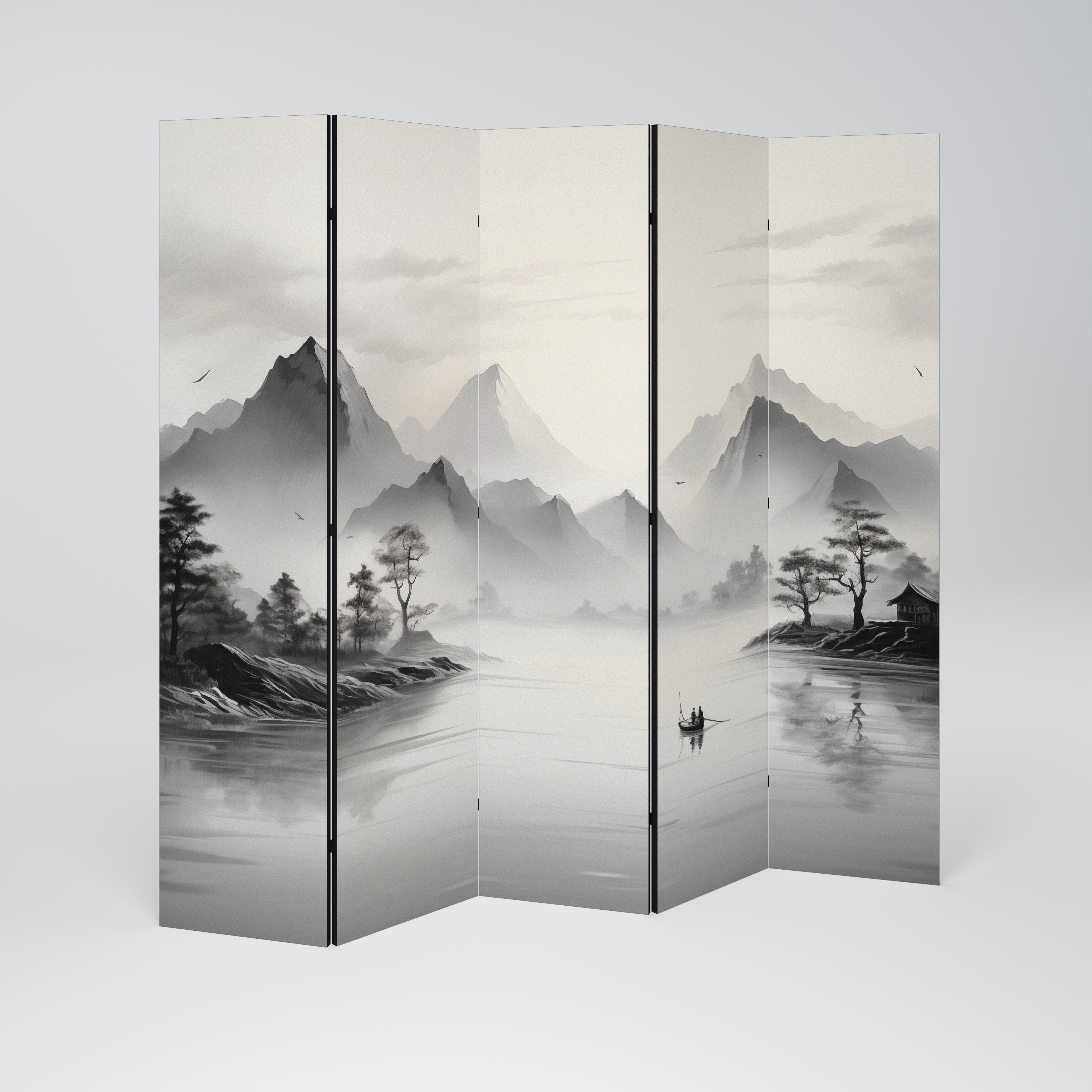 ASIAN VENTURE Decorative 5-Panel Room Divider