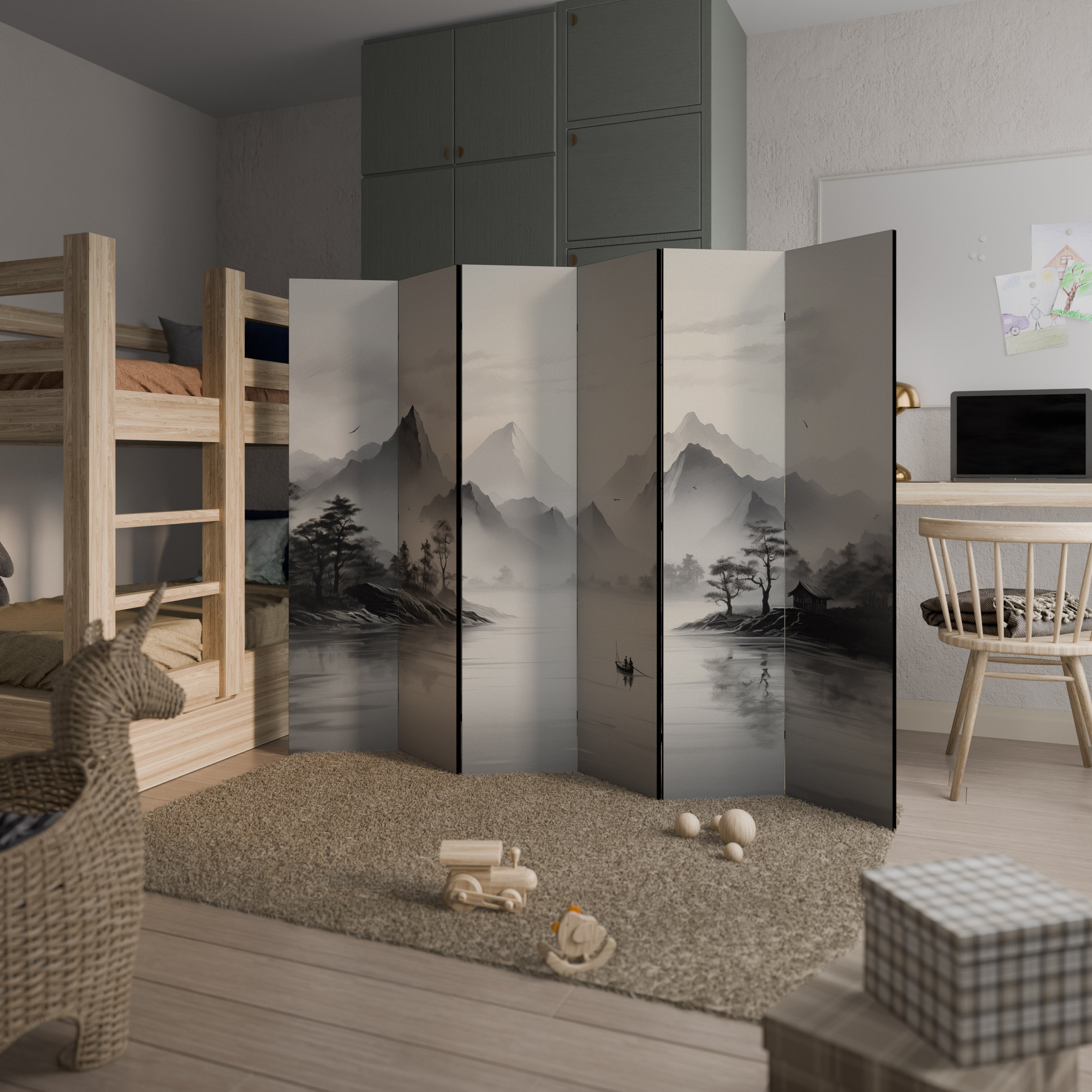 Biombo decorativo de 6 paneles ASIAN VENTURE