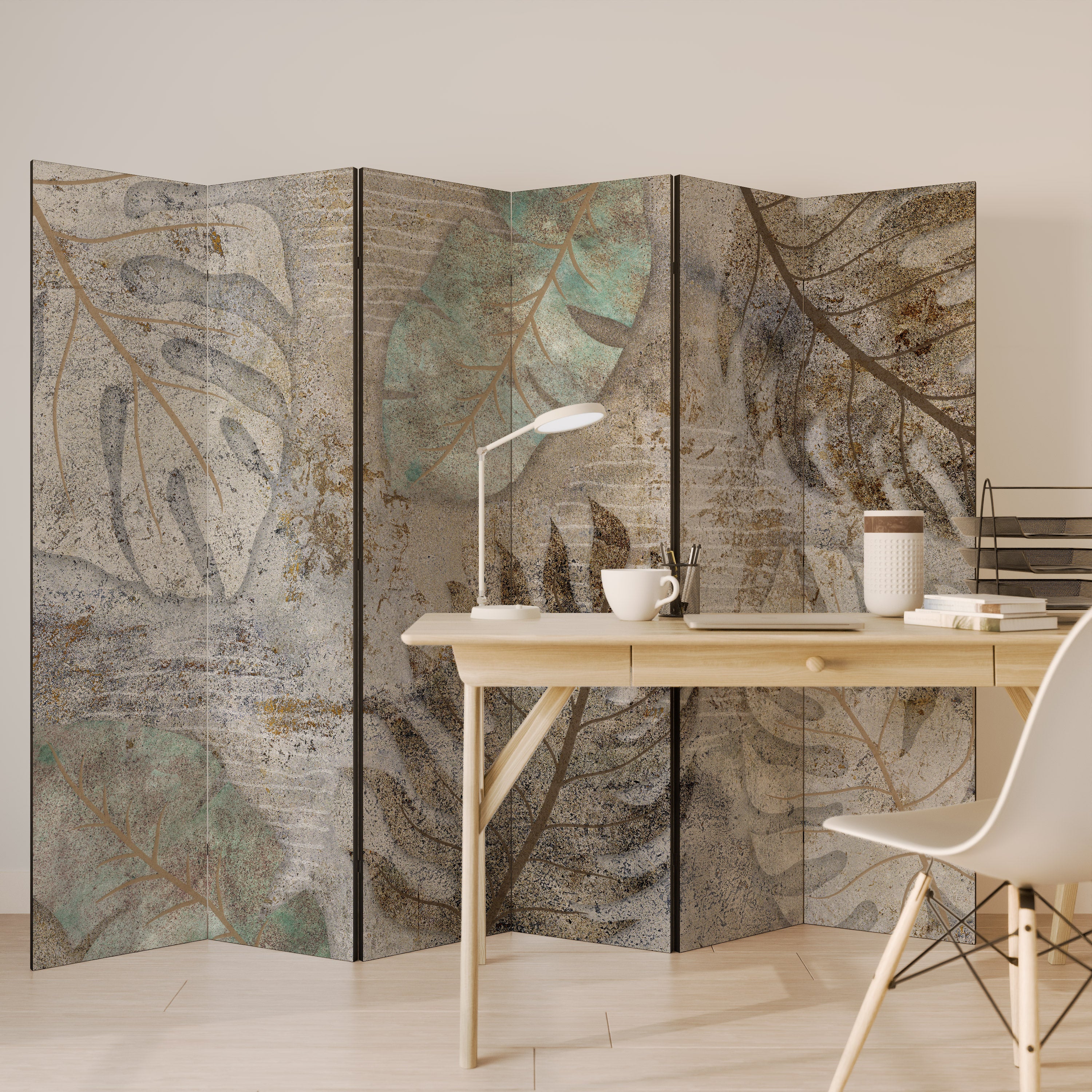 Biombo decorativo de 6 paneles TRANQUILIDAD TEXTURIZADA