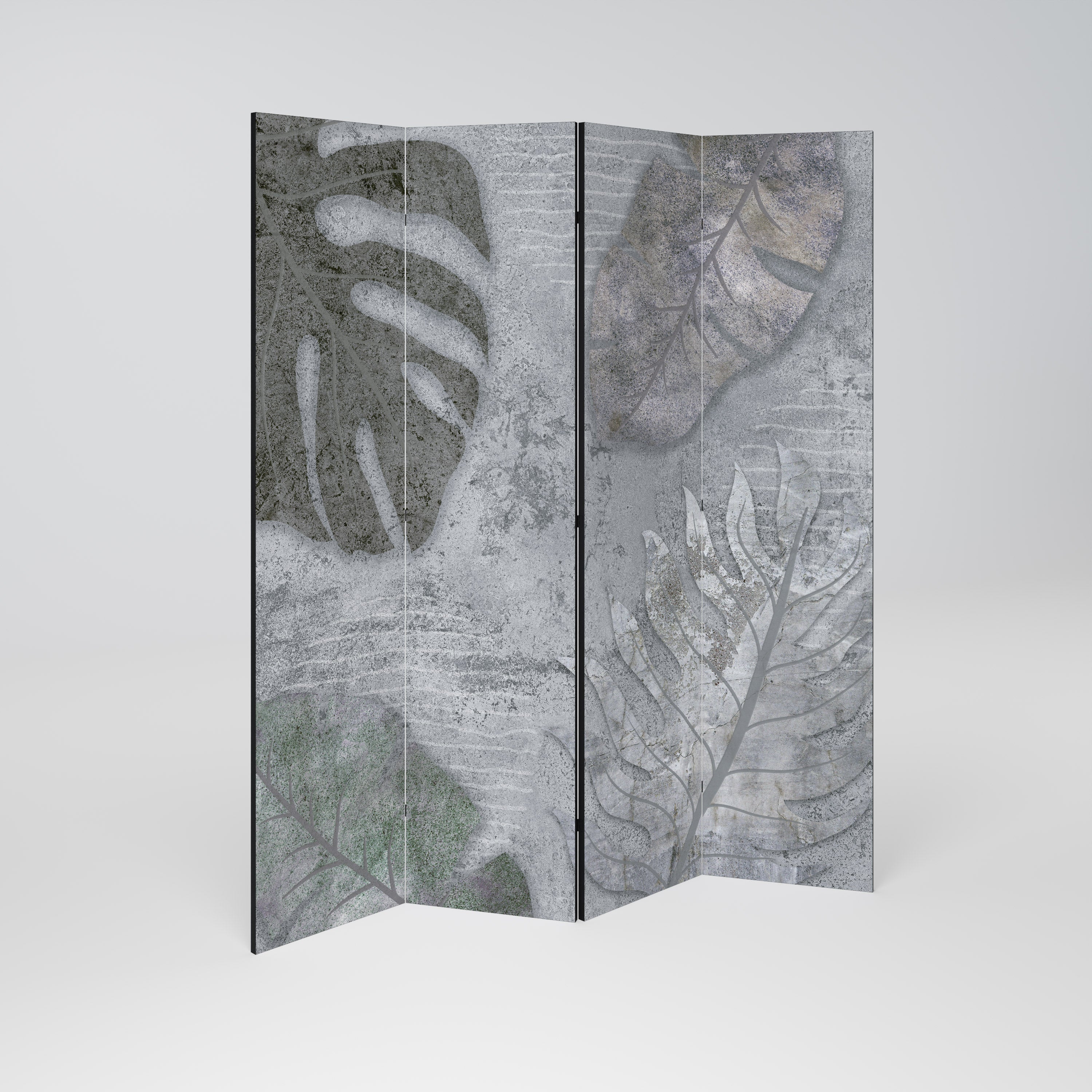 Biombo decorativo de 4 paneles VINTAGE GREENERY