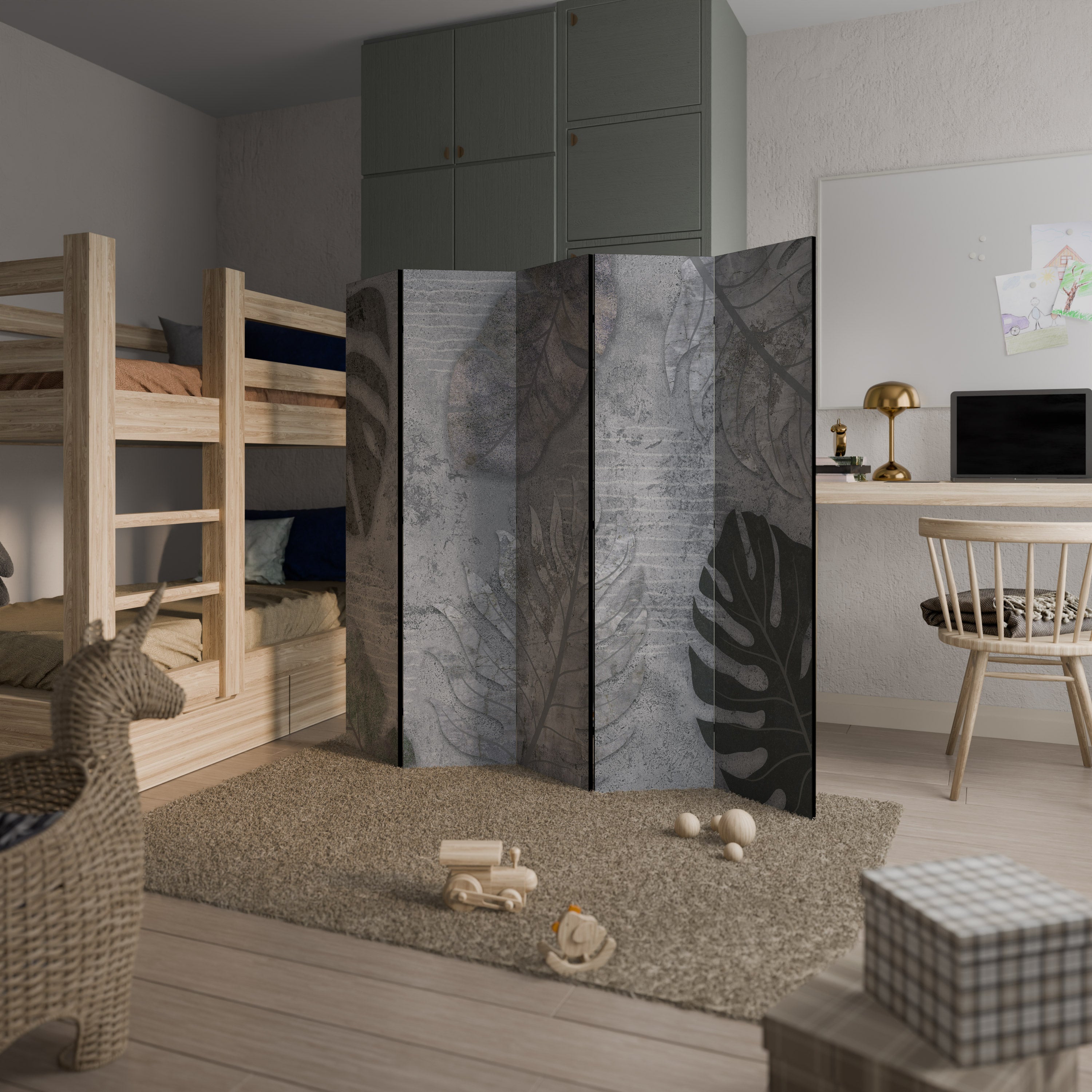 VINTAGE GREENERY Decorative 5-Panel Room Divider