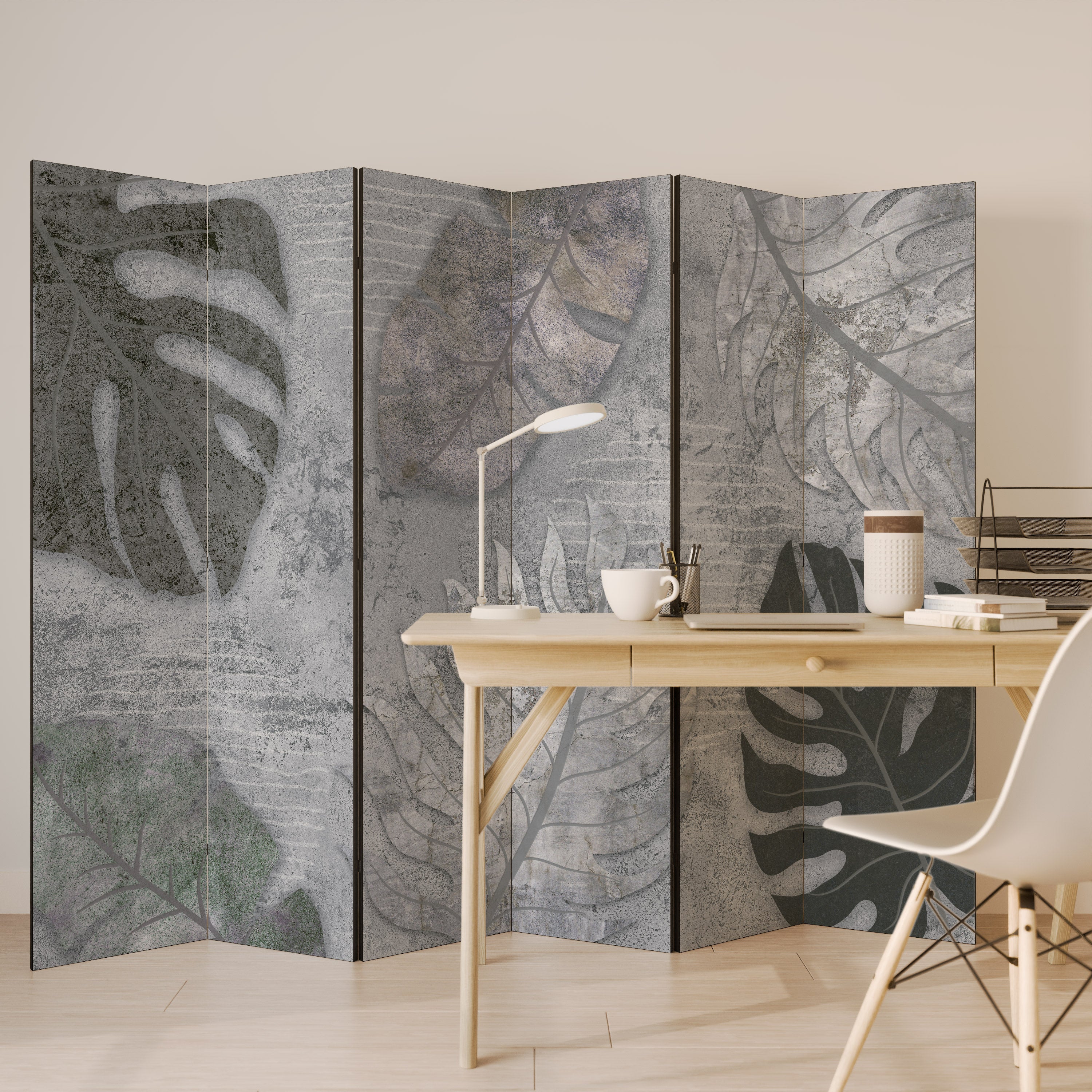 Biombo decorativo de 6 paneles VINTAGE GREENERY