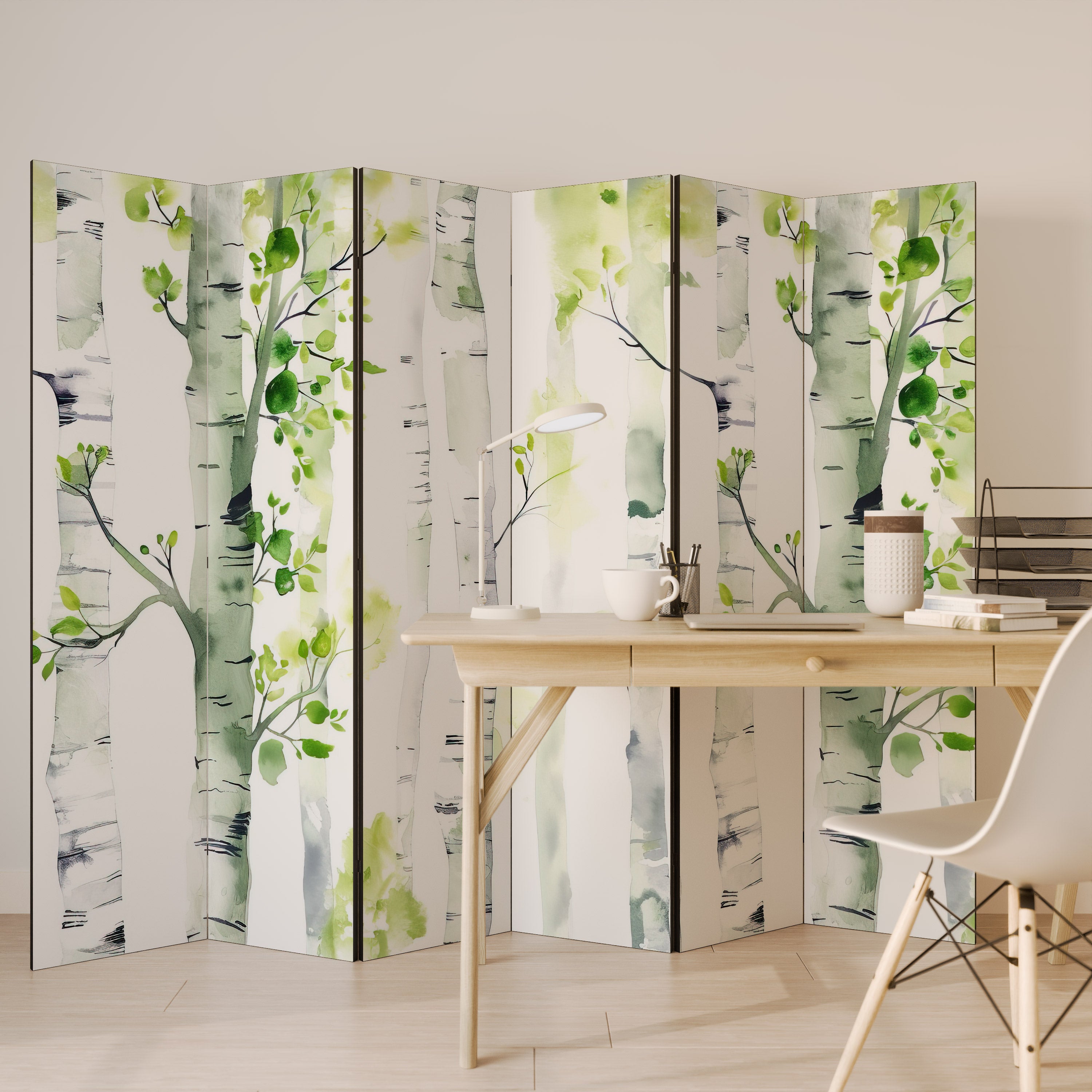 Biombo decorativo de 6 paneles BIRCHY SOLACE