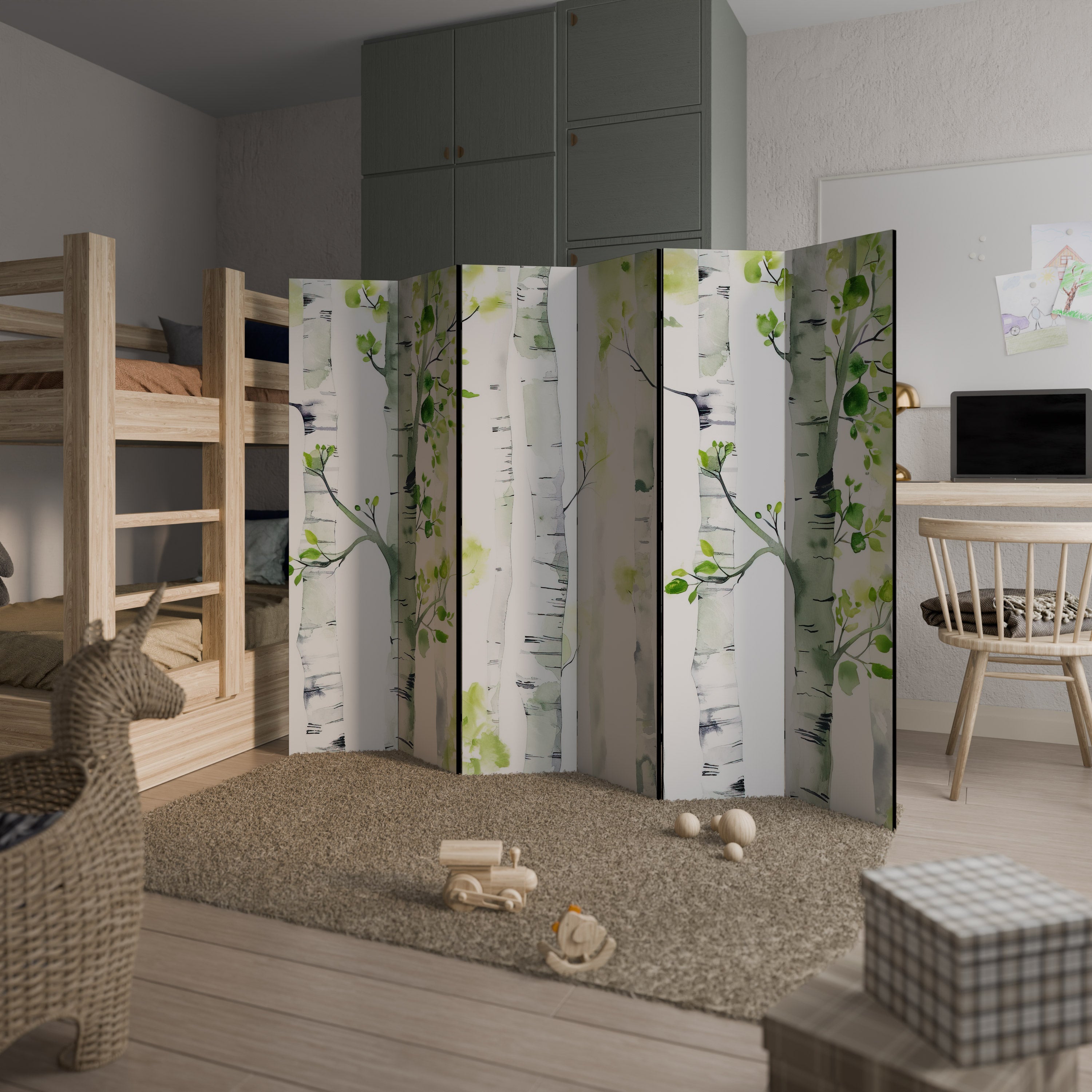 Biombo decorativo de 6 paneles BIRCHY SOLACE