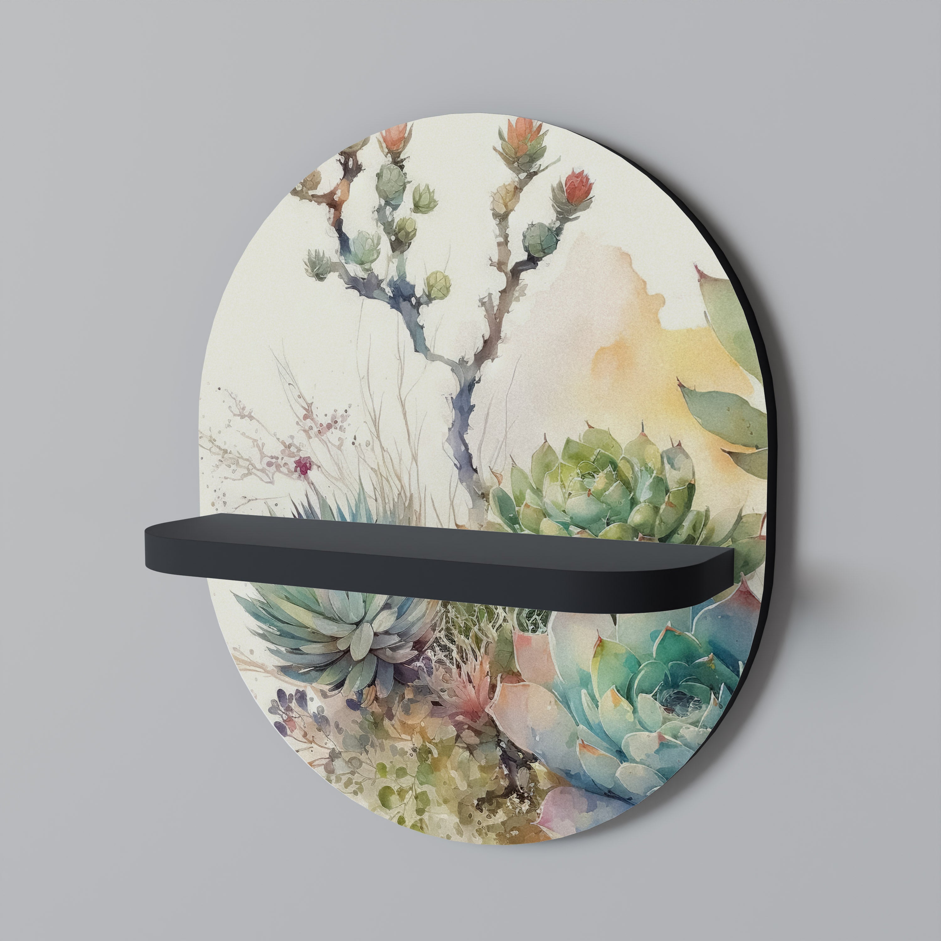 Estantería de arte ovalada SECRET GARDEN con acabado negro