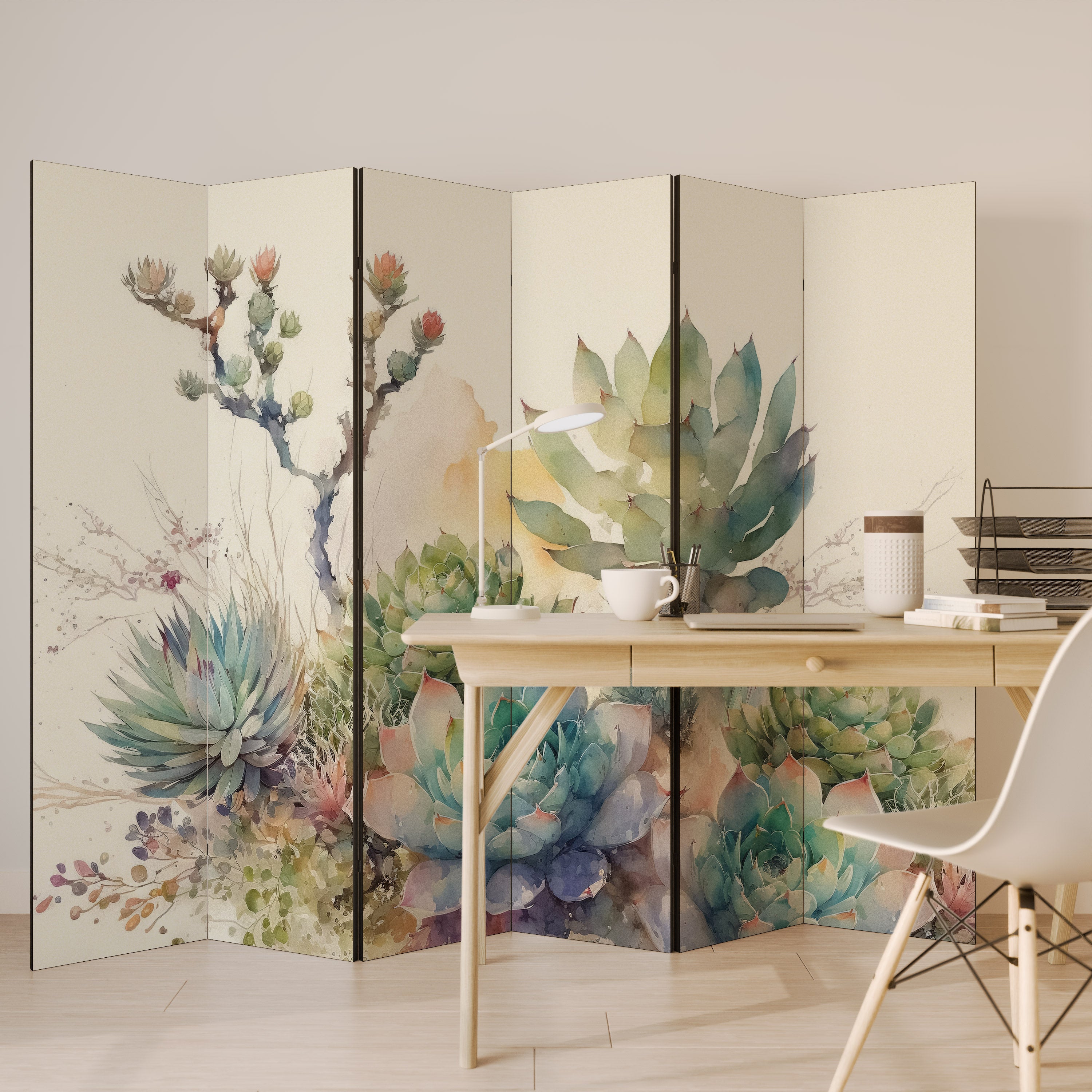 Biombo decorativo de 6 paneles SECRET GARDEN