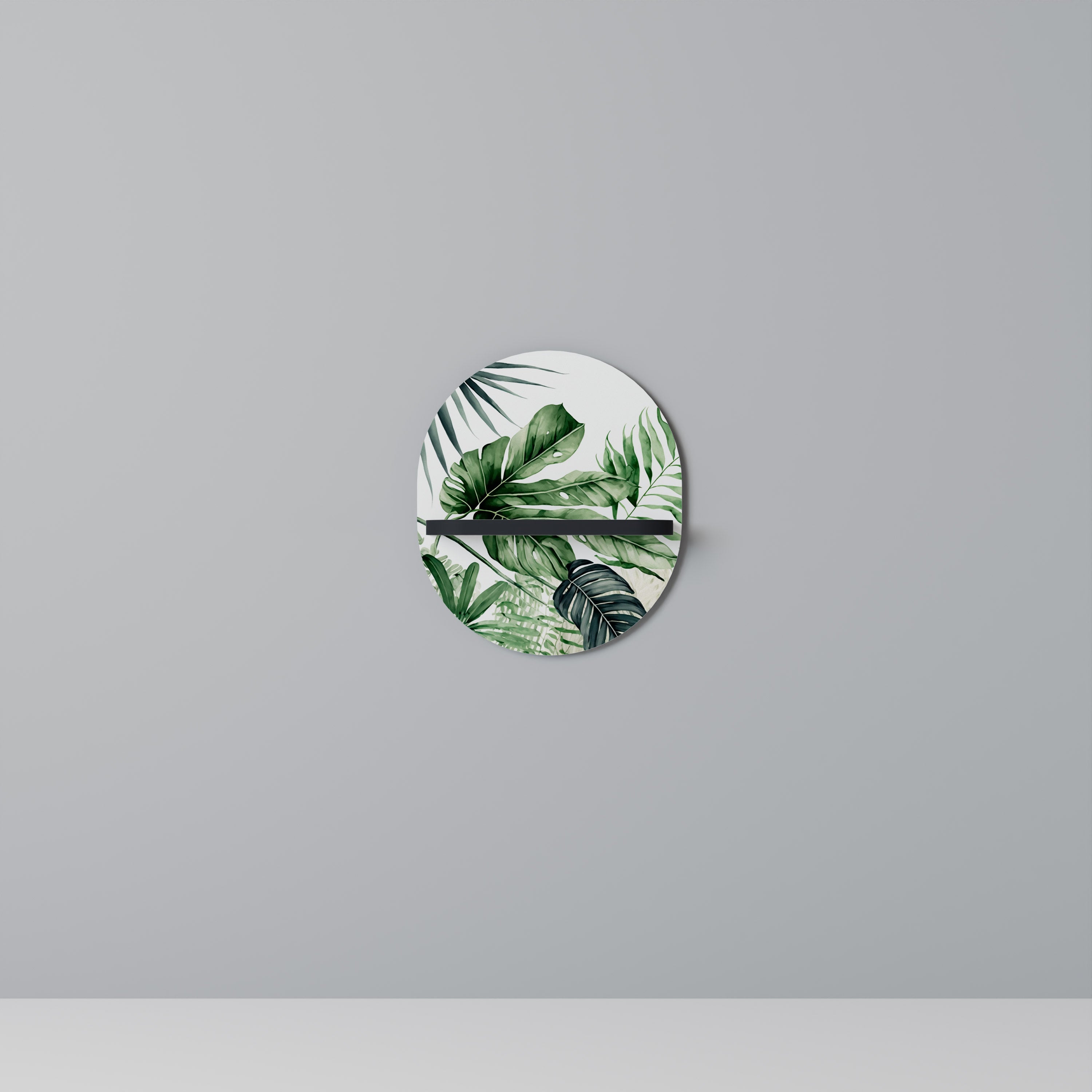 Estantería de arte ovalada MONSTERA DREAM con acabado negro