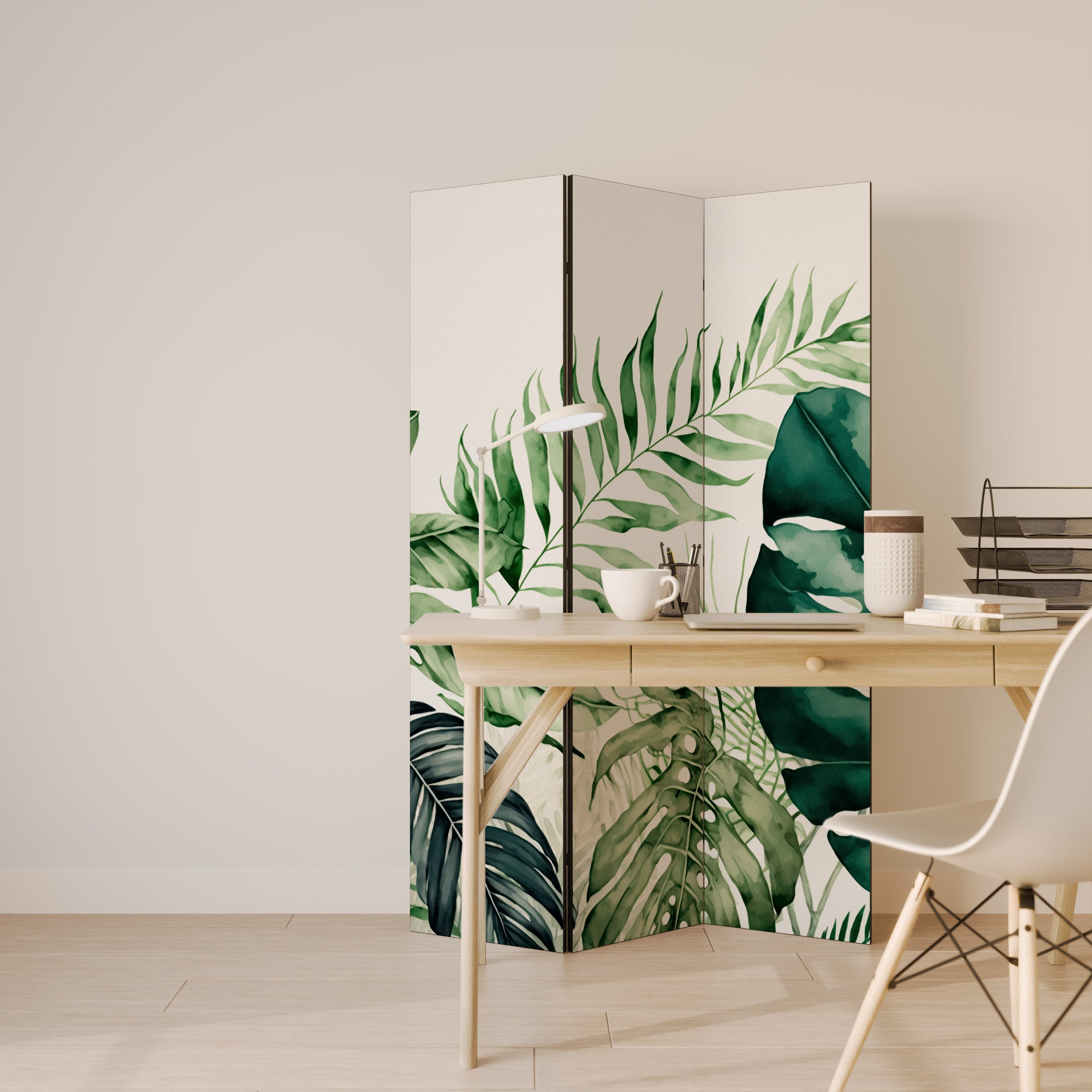 Biombo decorativo de 3 paneles MONSTERA DREAM
