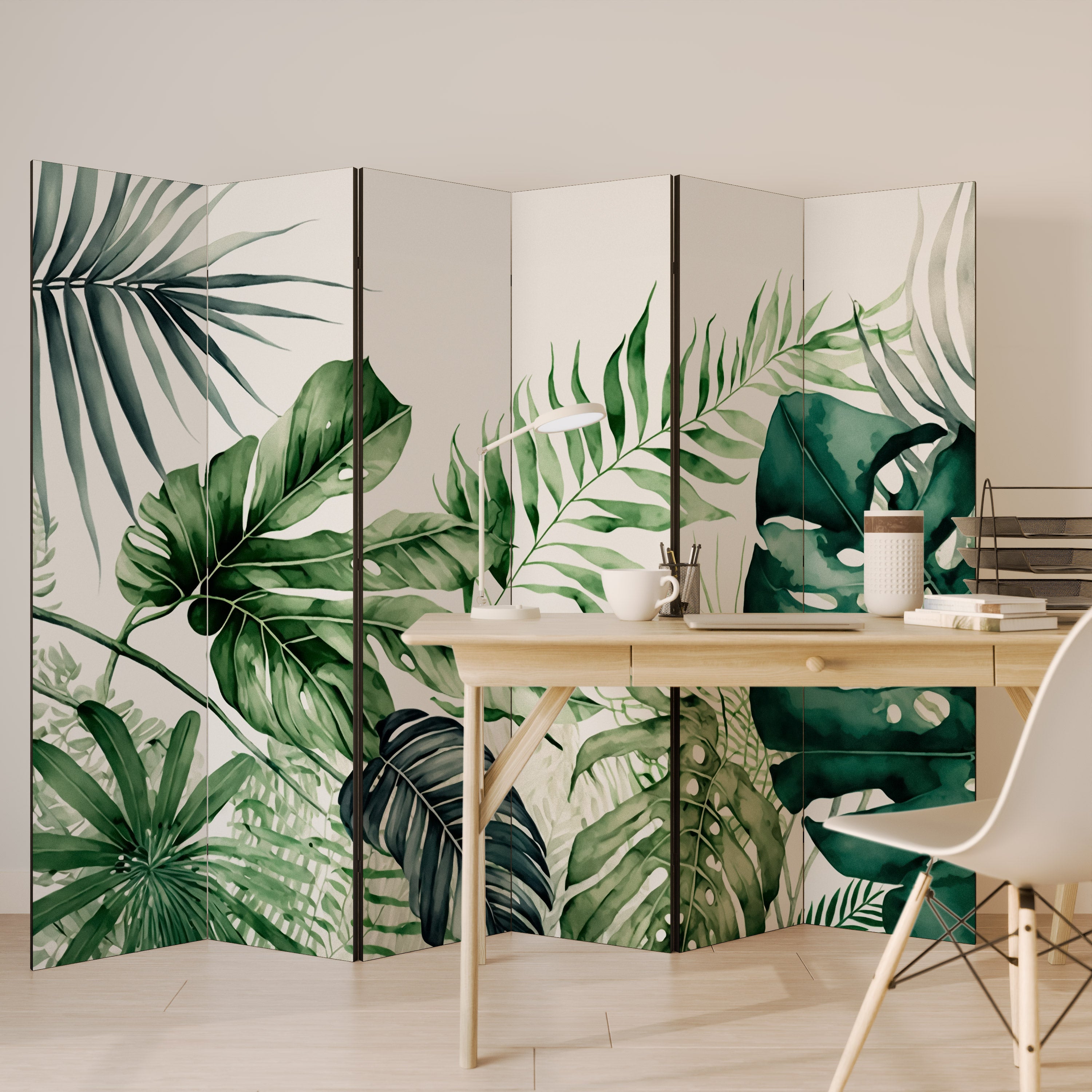 Biombo decorativo de 6 paneles MONSTERA DREAM