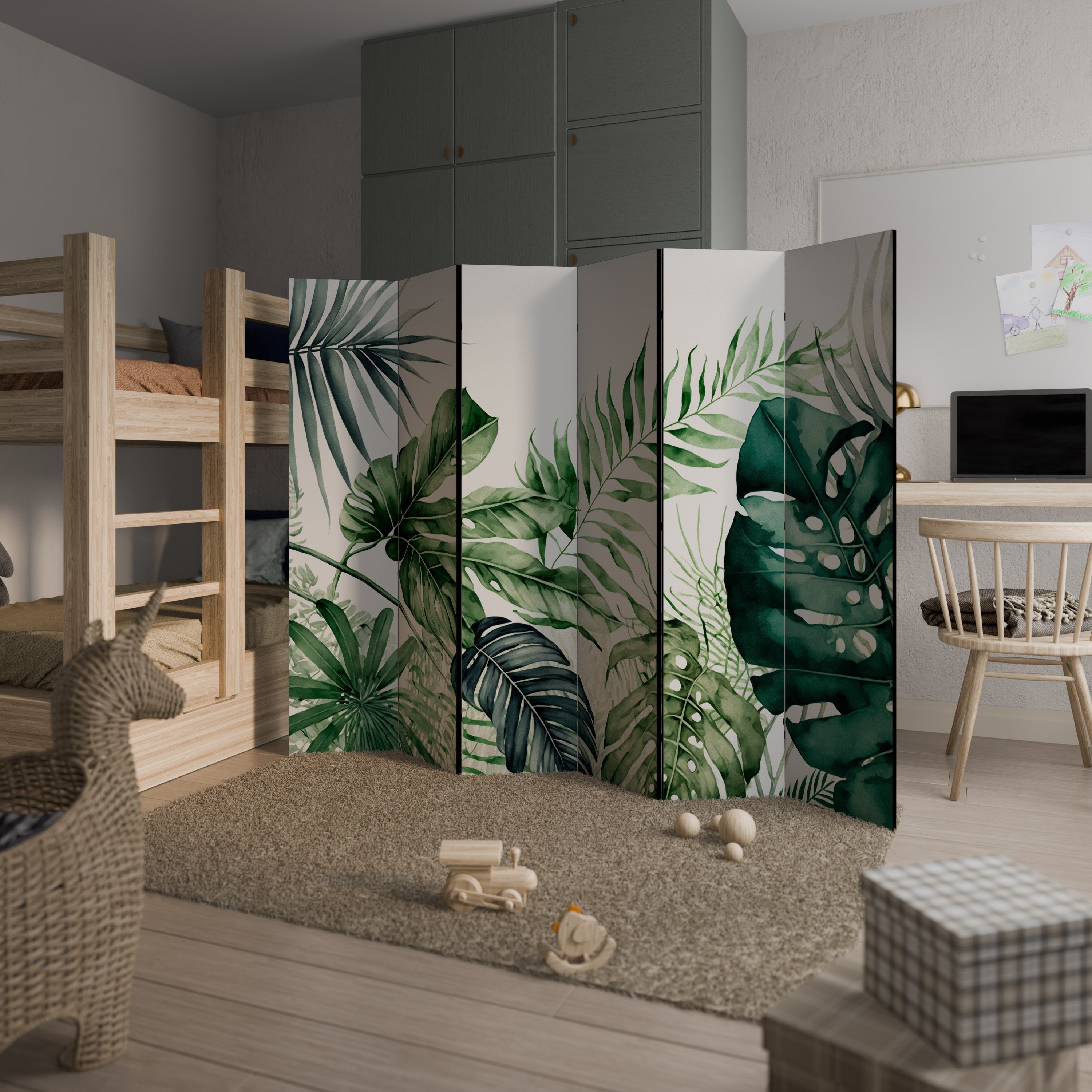 Biombo decorativo de 6 paneles MONSTERA DREAM