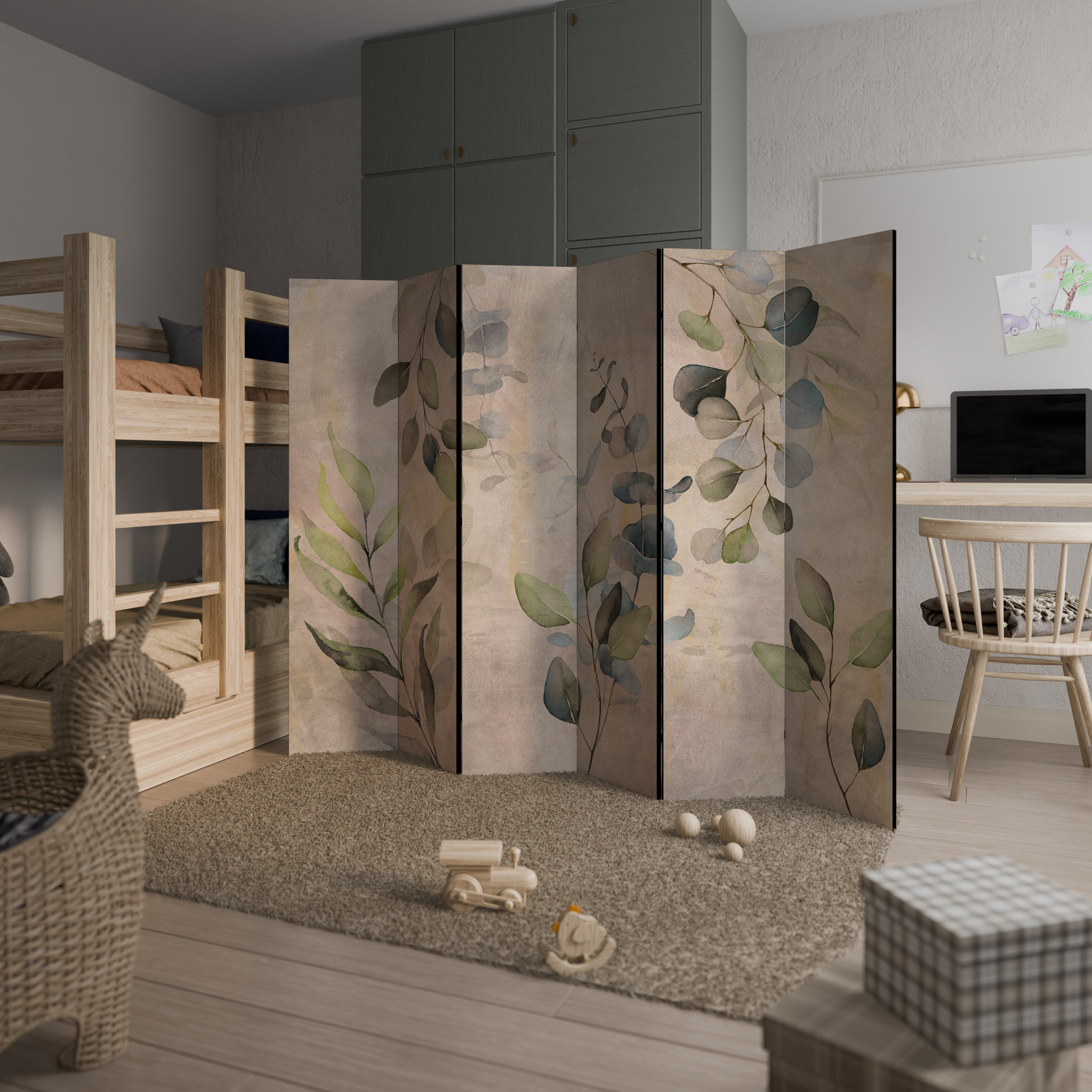 Biombo decorativo de 6 paneles SOFT EARTHEN EMBRACE