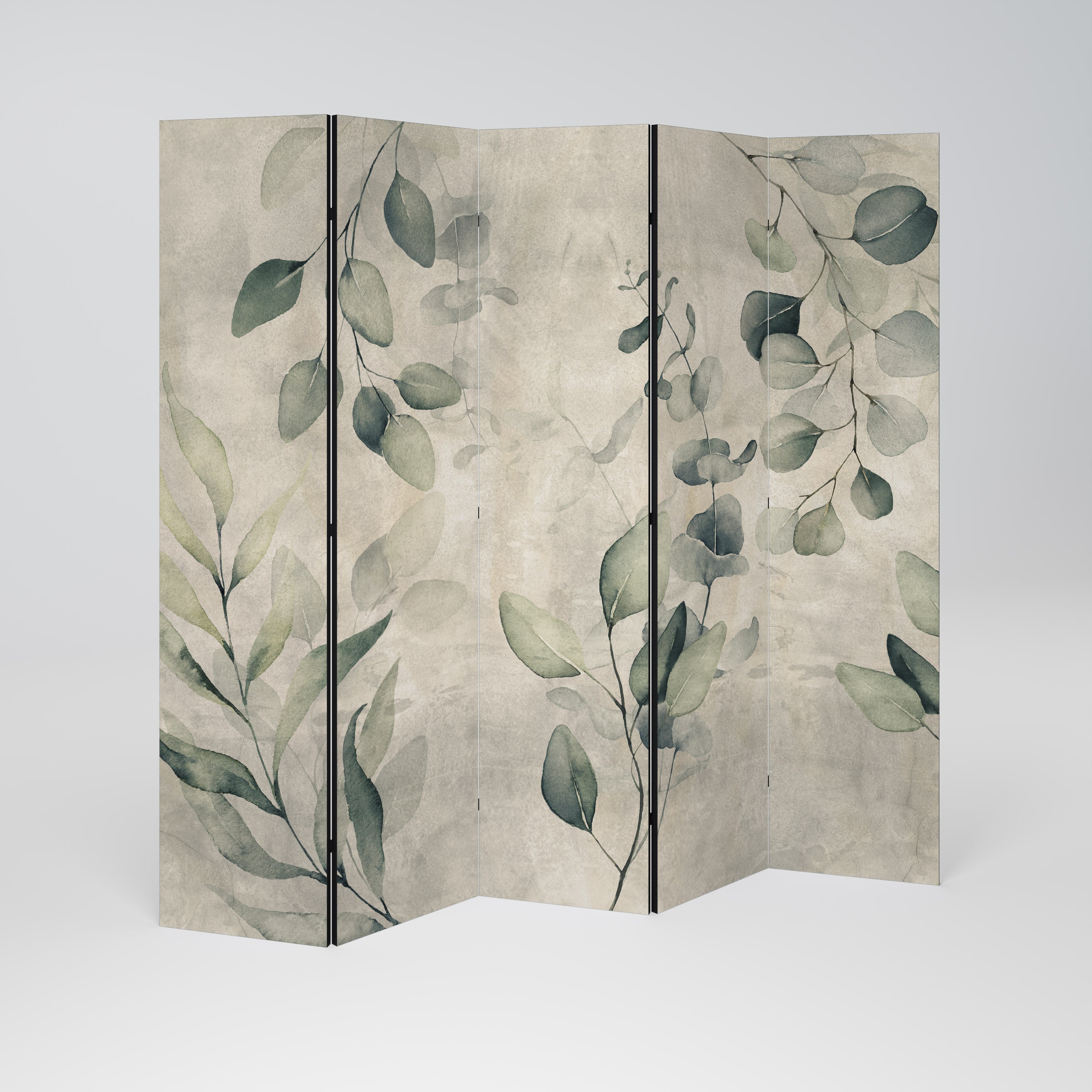 EARTHY TONED ELEGANCE Decorative 5-Panel Room Divider