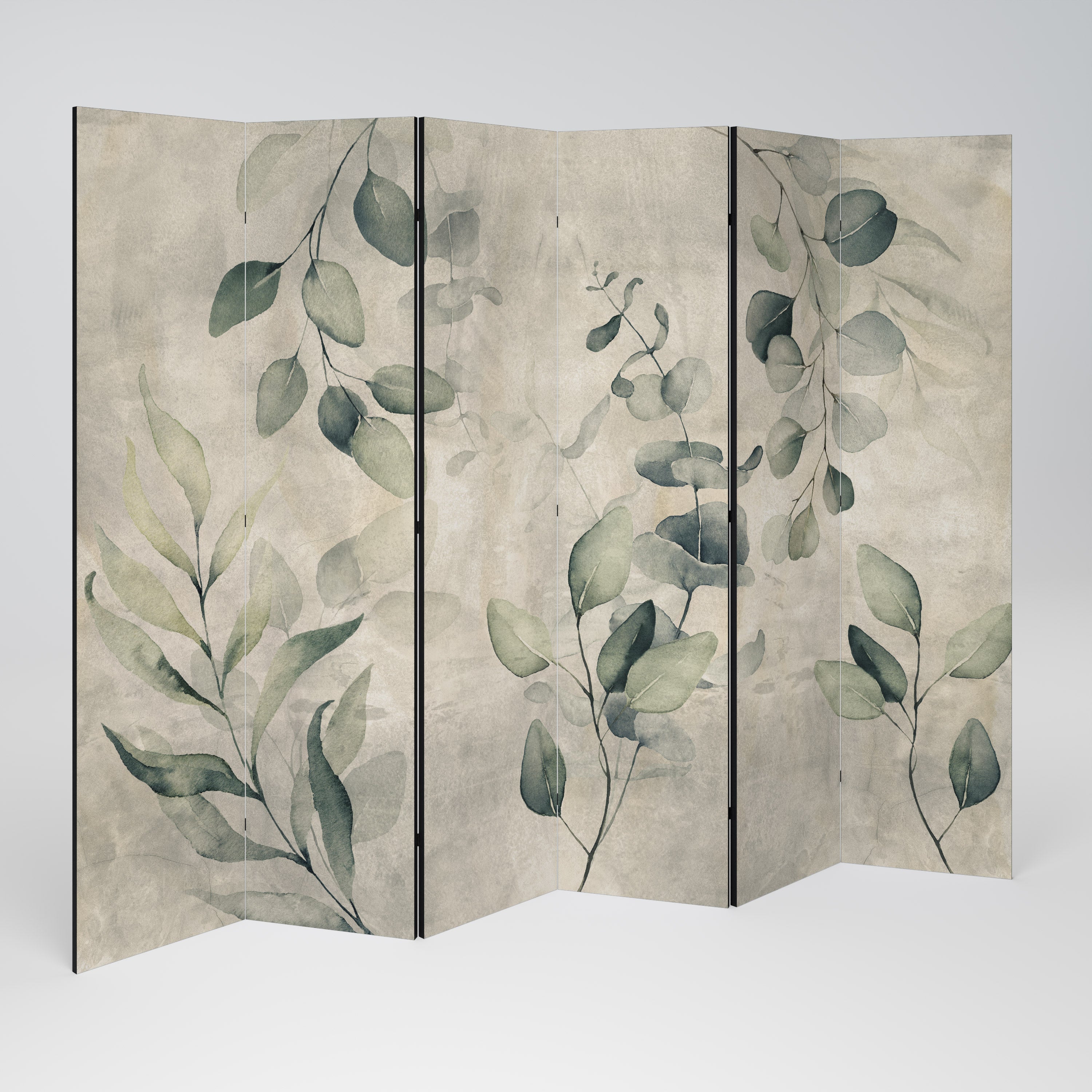 Biombo decorativo de 6 paneles con elegancia en tonos terrosos