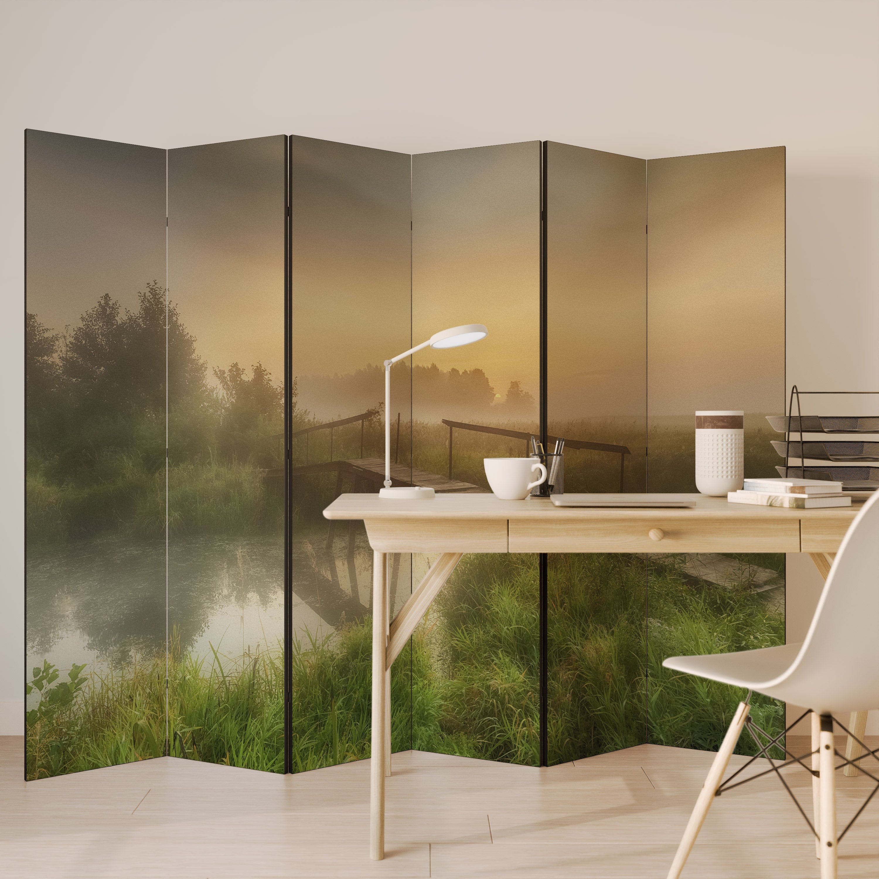 Biombo decorativo de 6 paneles DREAMY HAZE