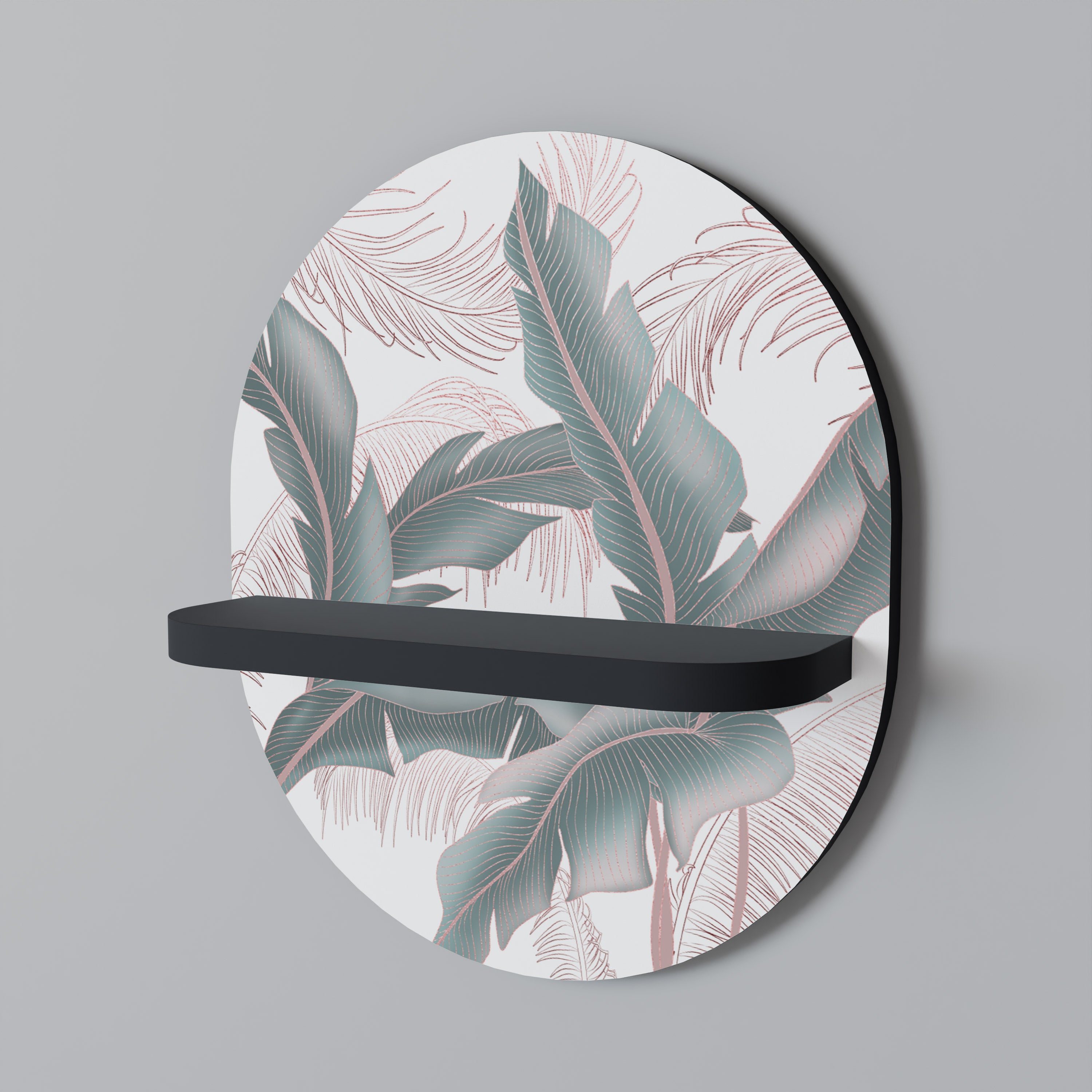 Estantería de arte ovalada DELICATE BLISS con acabado negro