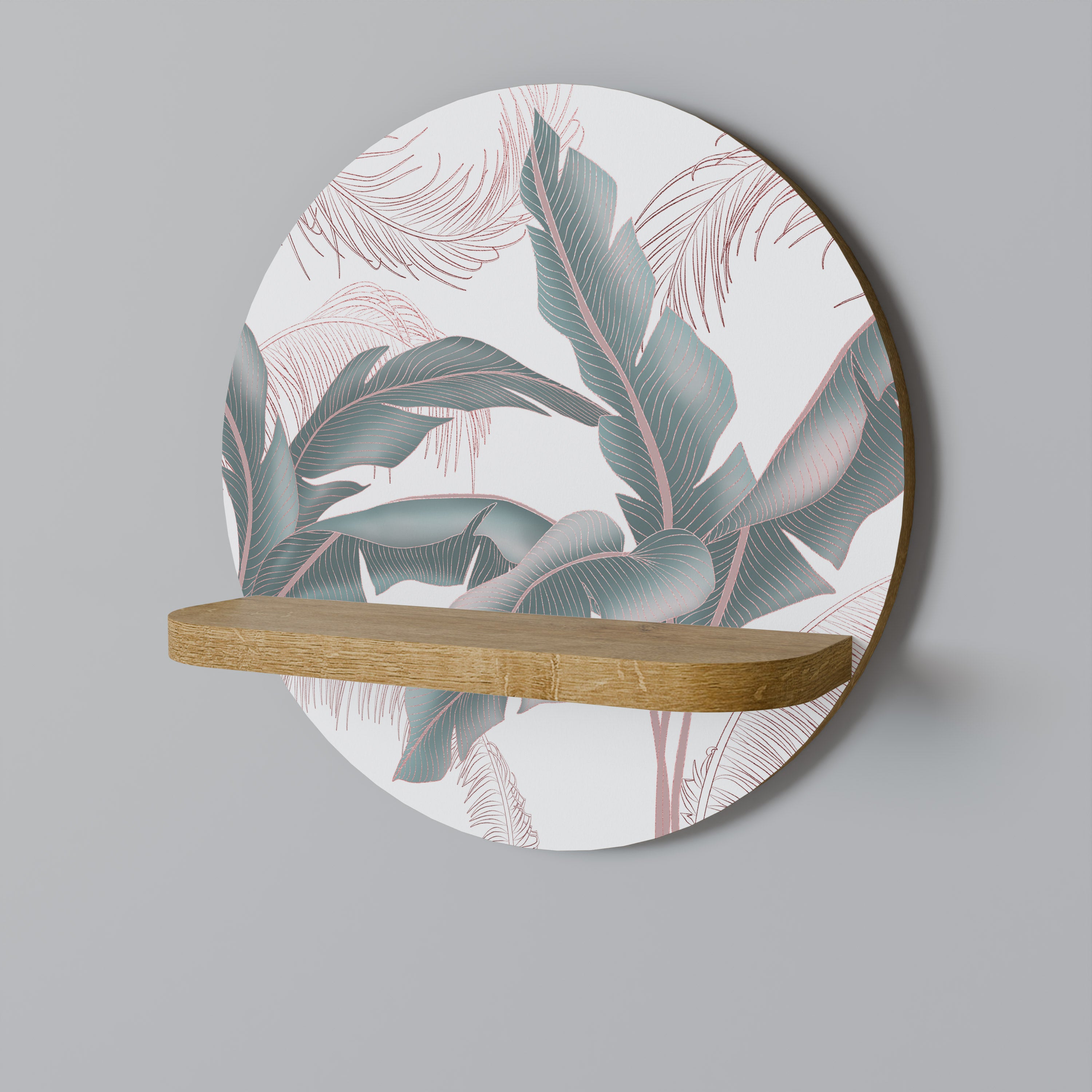 Estantería artística redonda DELICATE BLISS con efecto roble