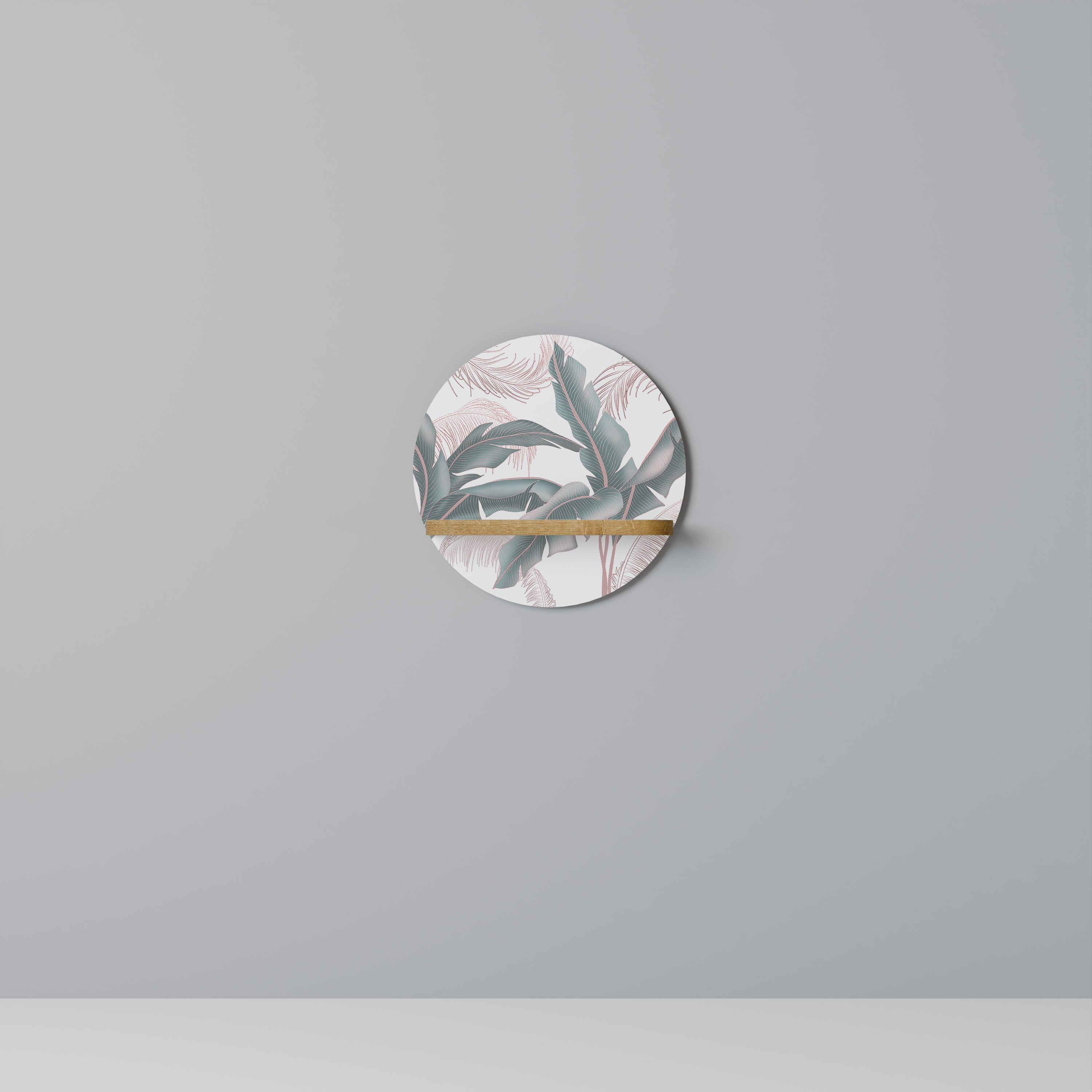 Estantería artística redonda DELICATE BLISS con efecto roble