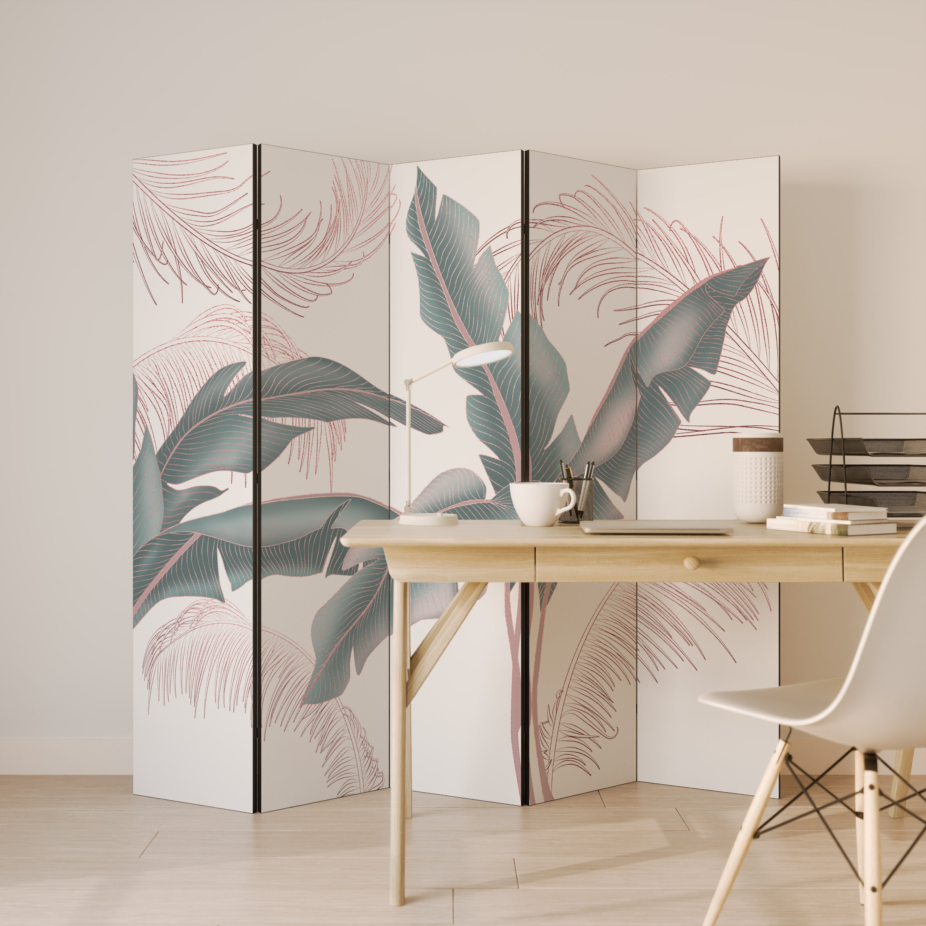 DELICATE BLISS Decorative 5-Panel Room Divider
