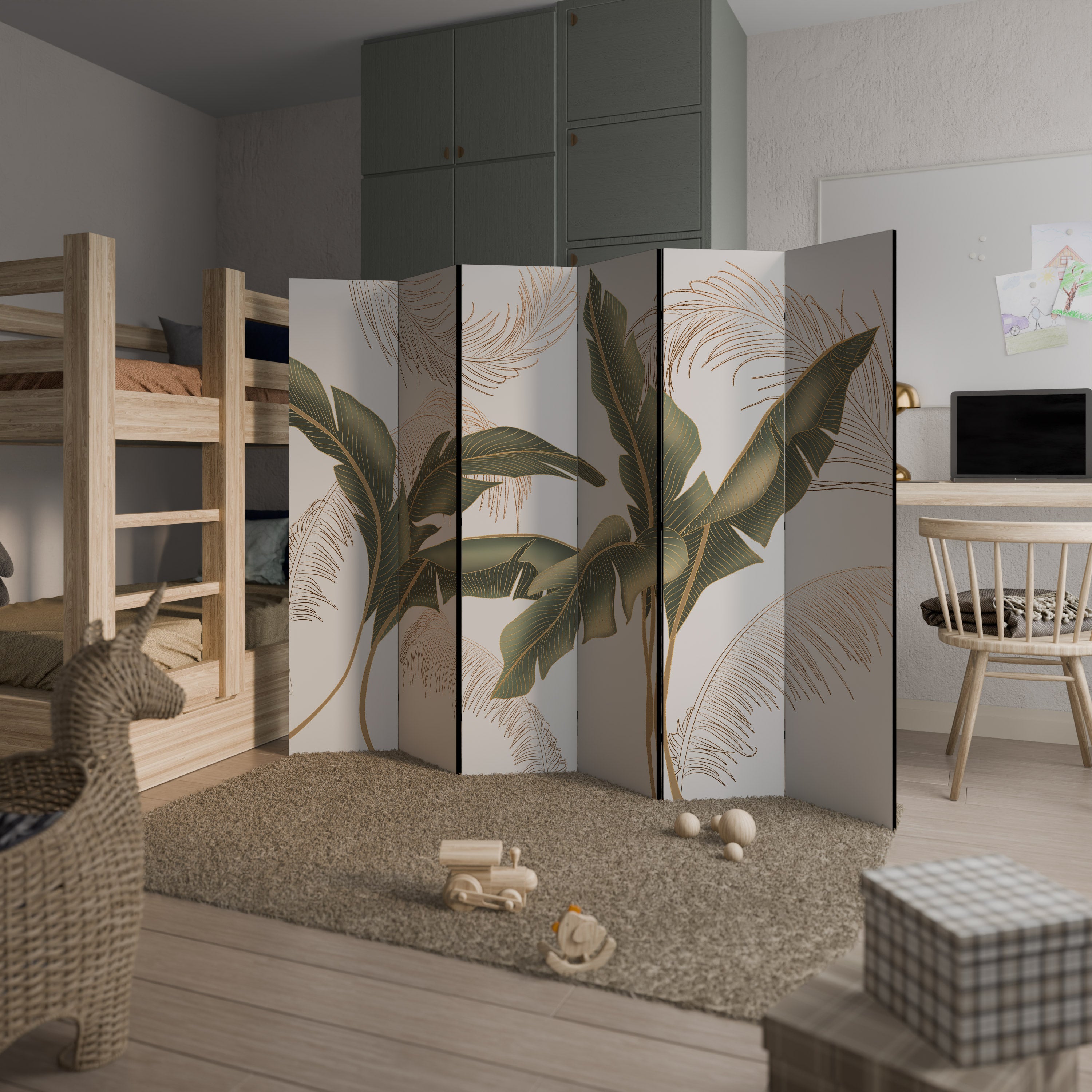 Biombo decorativo de 6 paneles Charm sutil