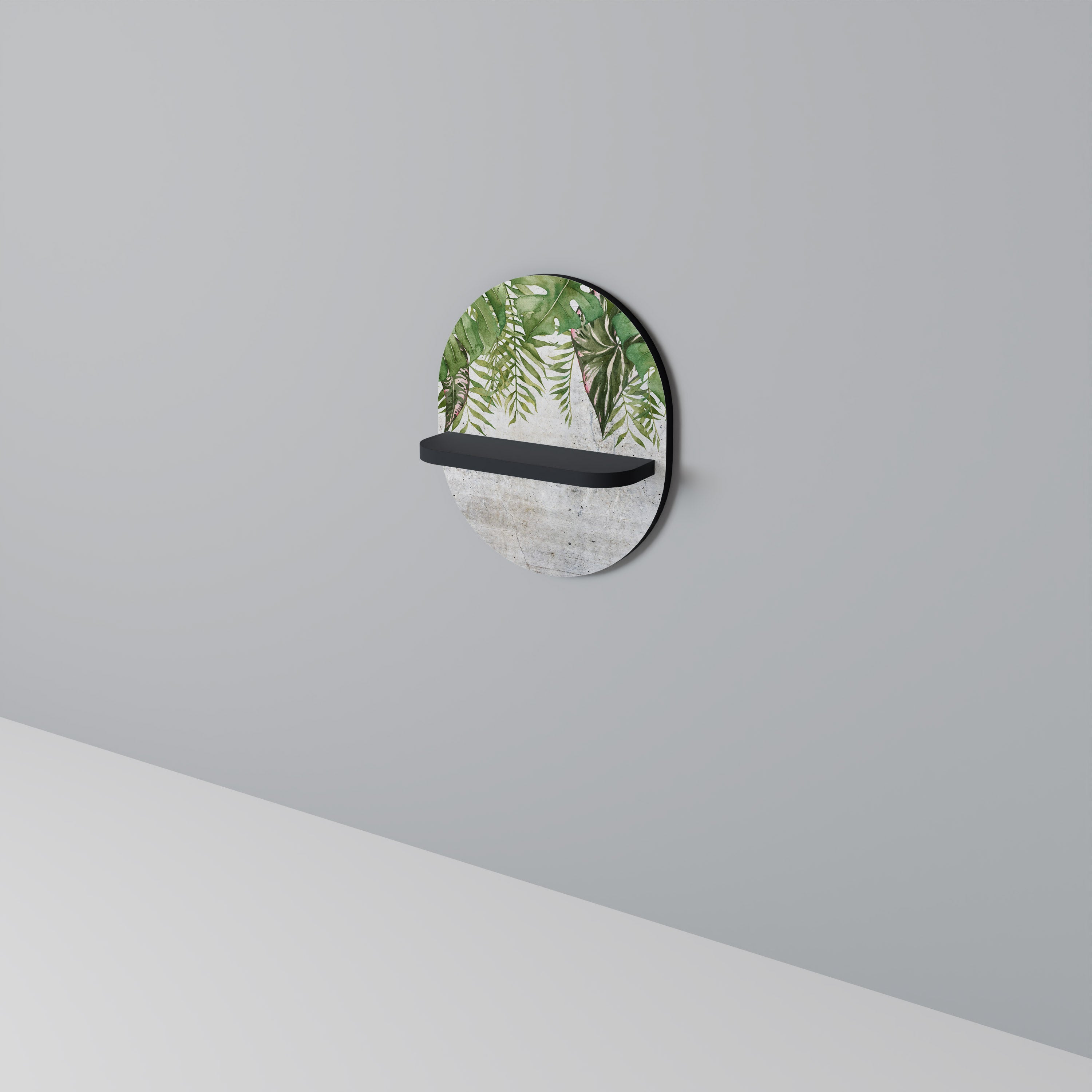 Estantería de arte ovalada URBAN TROPICS con acabado negro