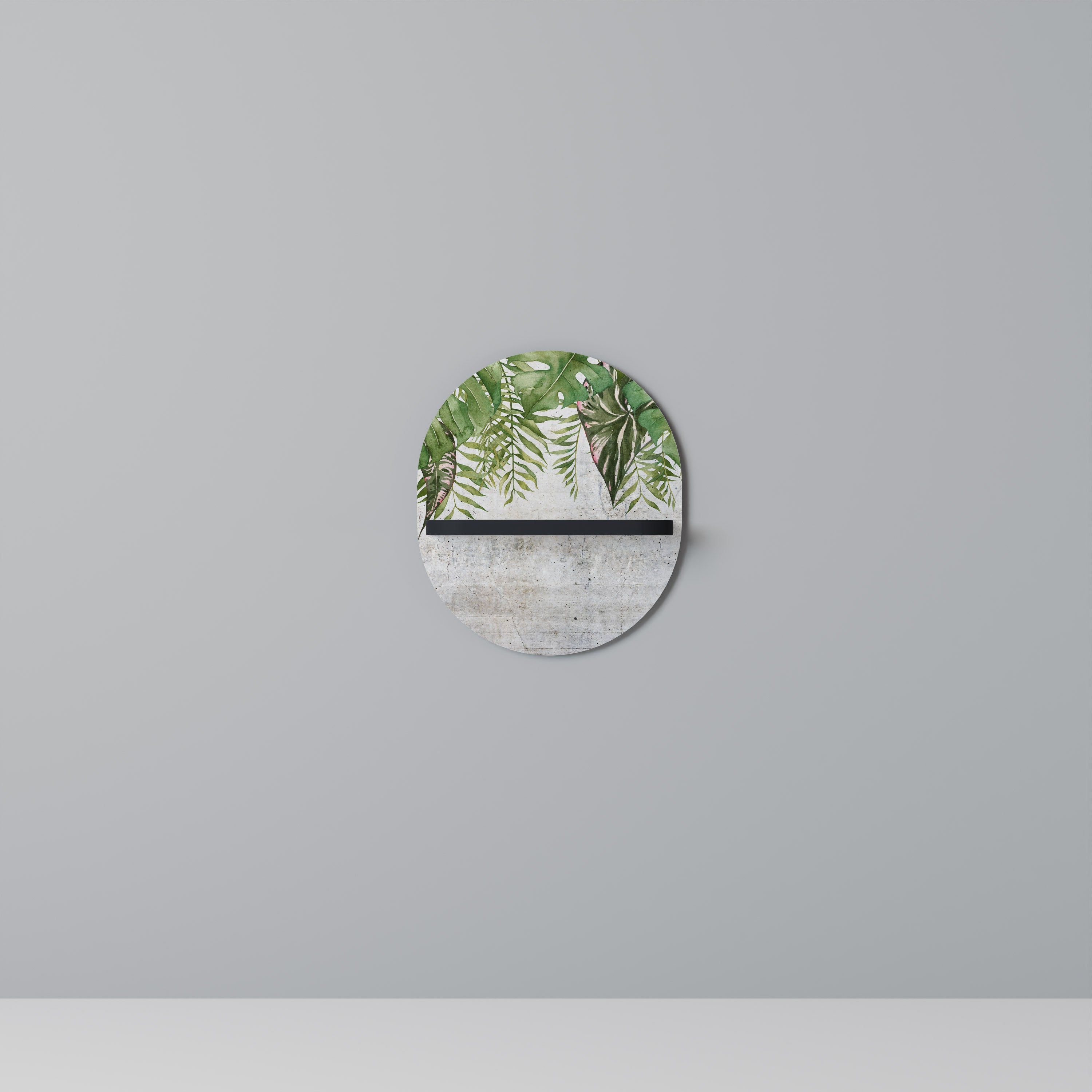 Estantería de arte ovalada URBAN TROPICS con acabado negro