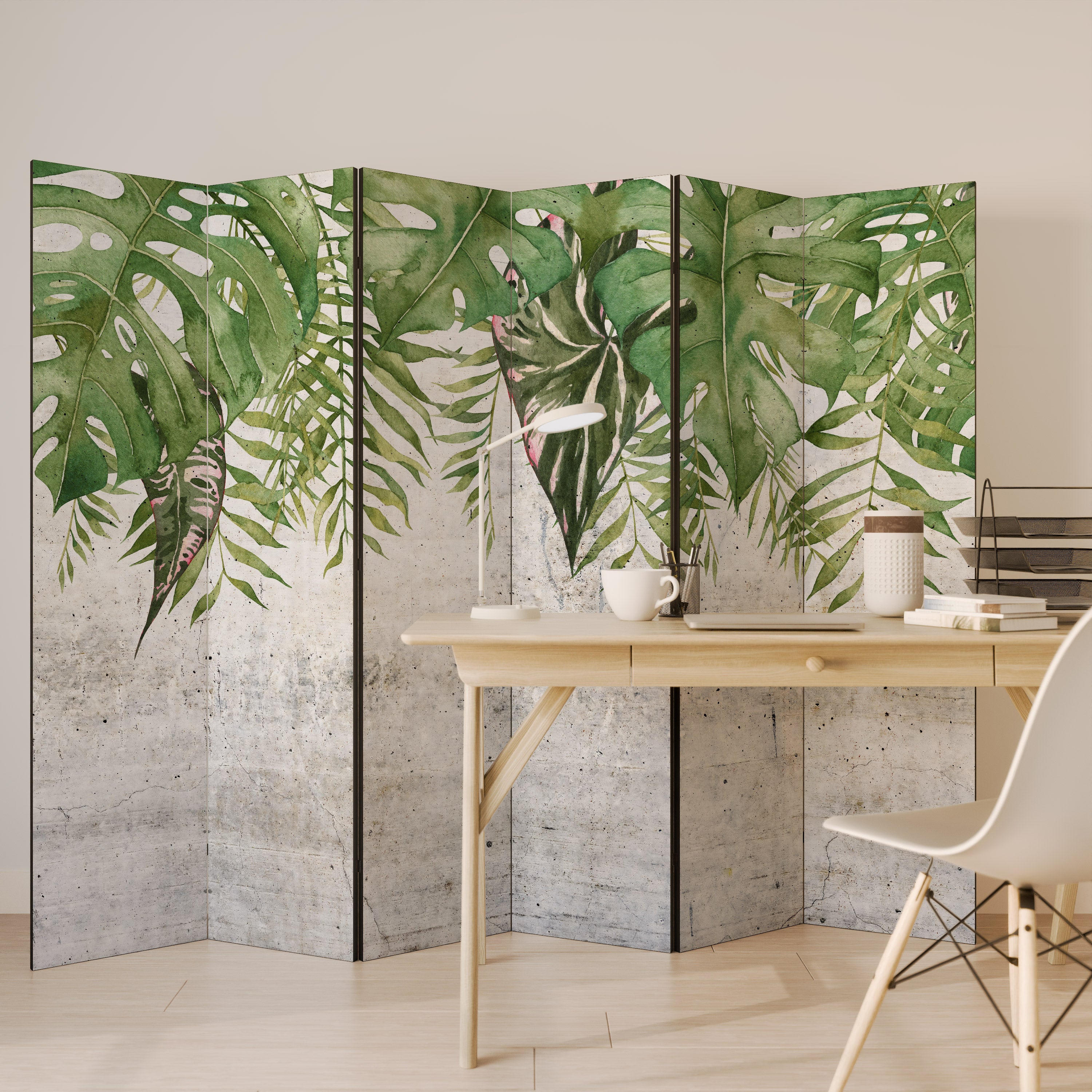 Biombo decorativo de 6 paneles URBAN TROPICS