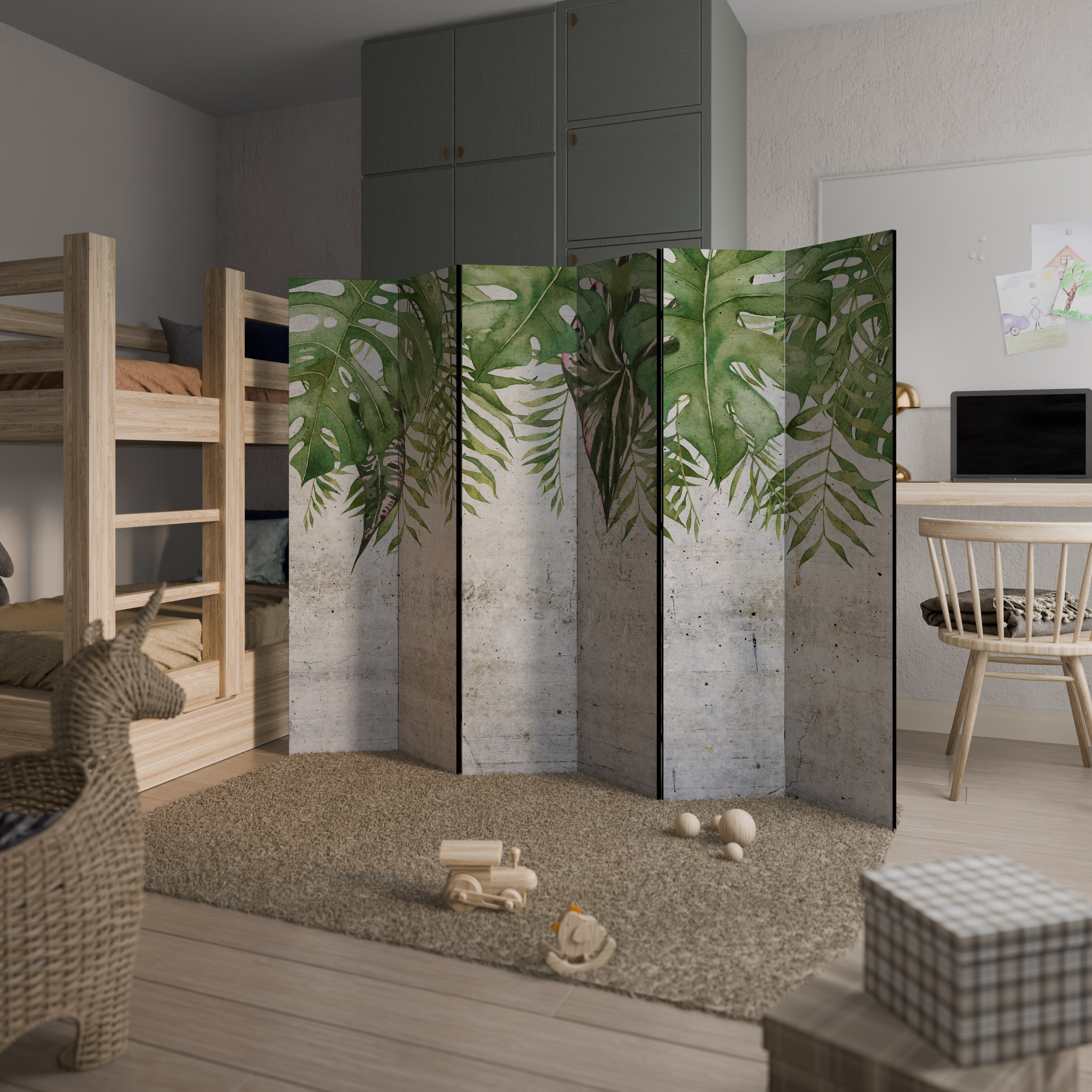 Biombo decorativo de 6 paneles URBAN TROPICS
