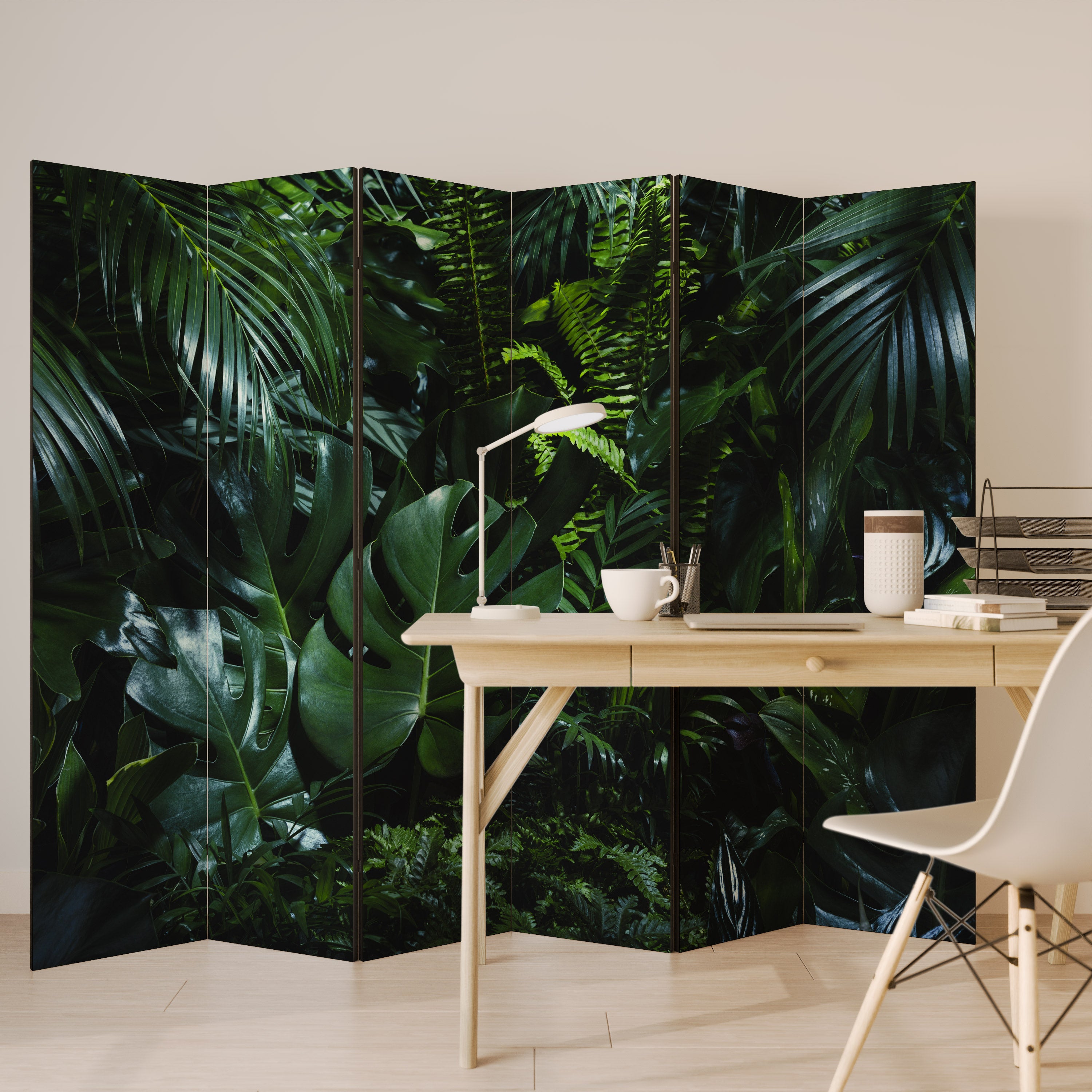 Biombo decorativo de 6 paneles NATURE'S CLANDESTINE REVERIE