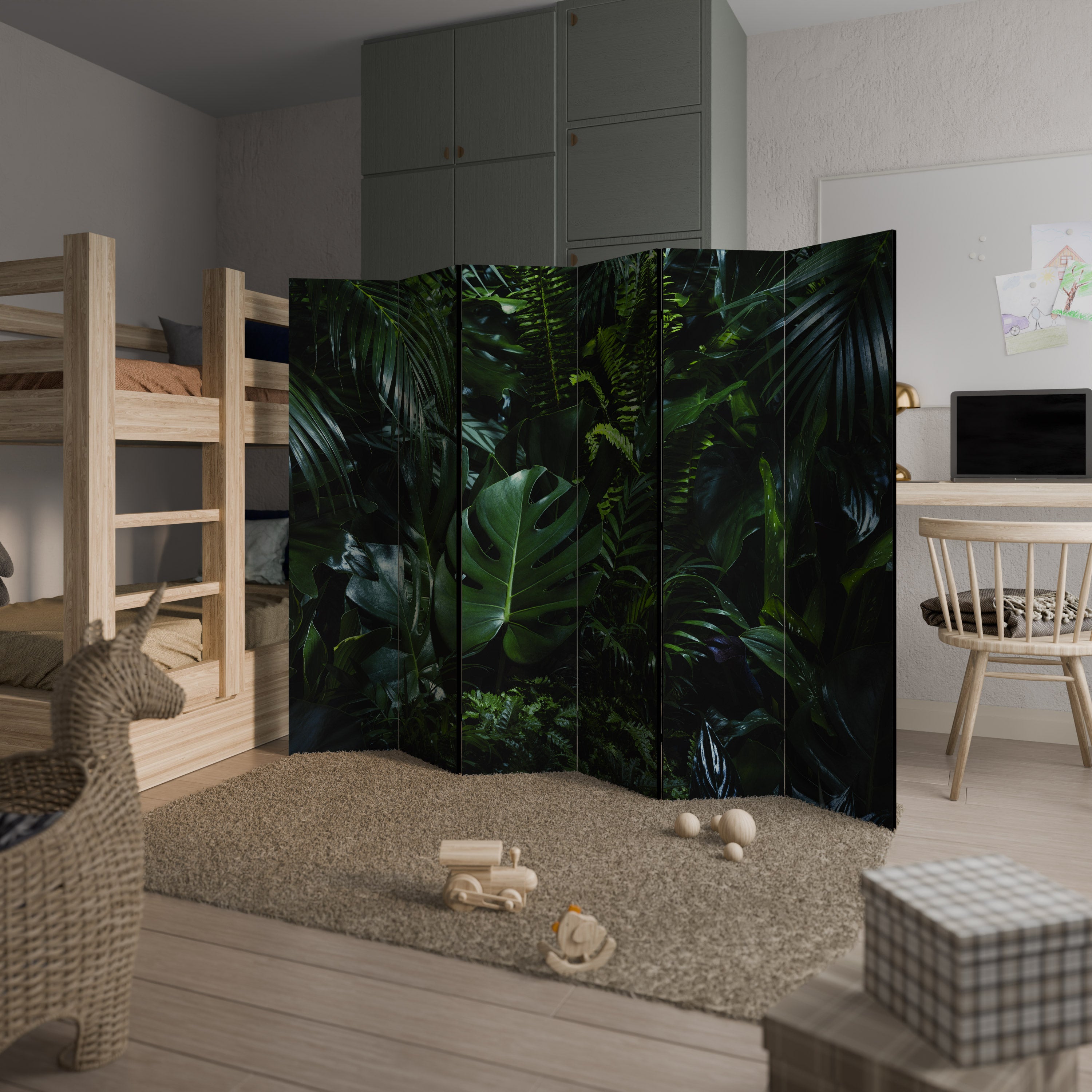 Biombo decorativo de 6 paneles NATURE'S CLANDESTINE REVERIE