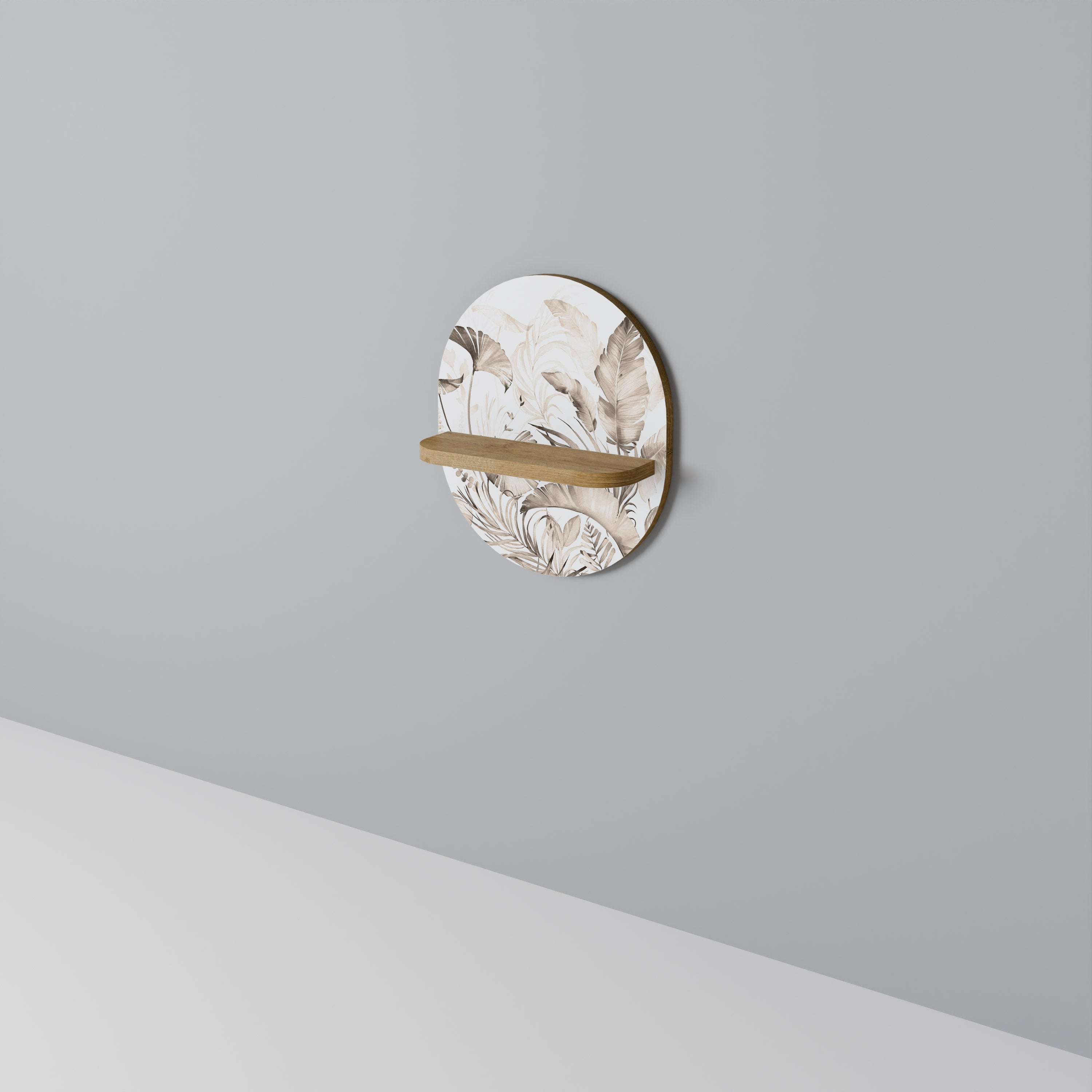 Estantería de arte ovalada WILD TENDERNESS en efecto roble