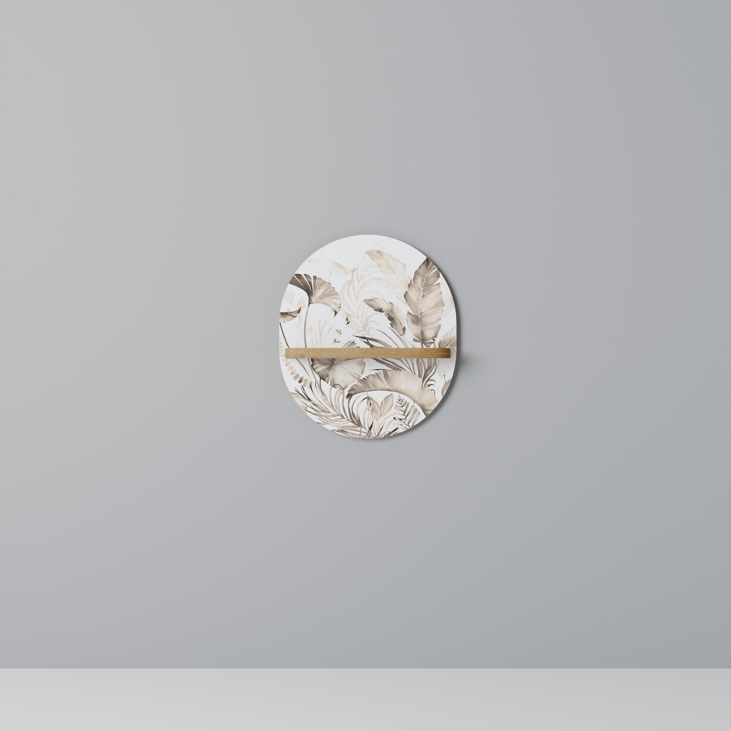 Estantería de arte ovalada WILD TENDERNESS en efecto roble