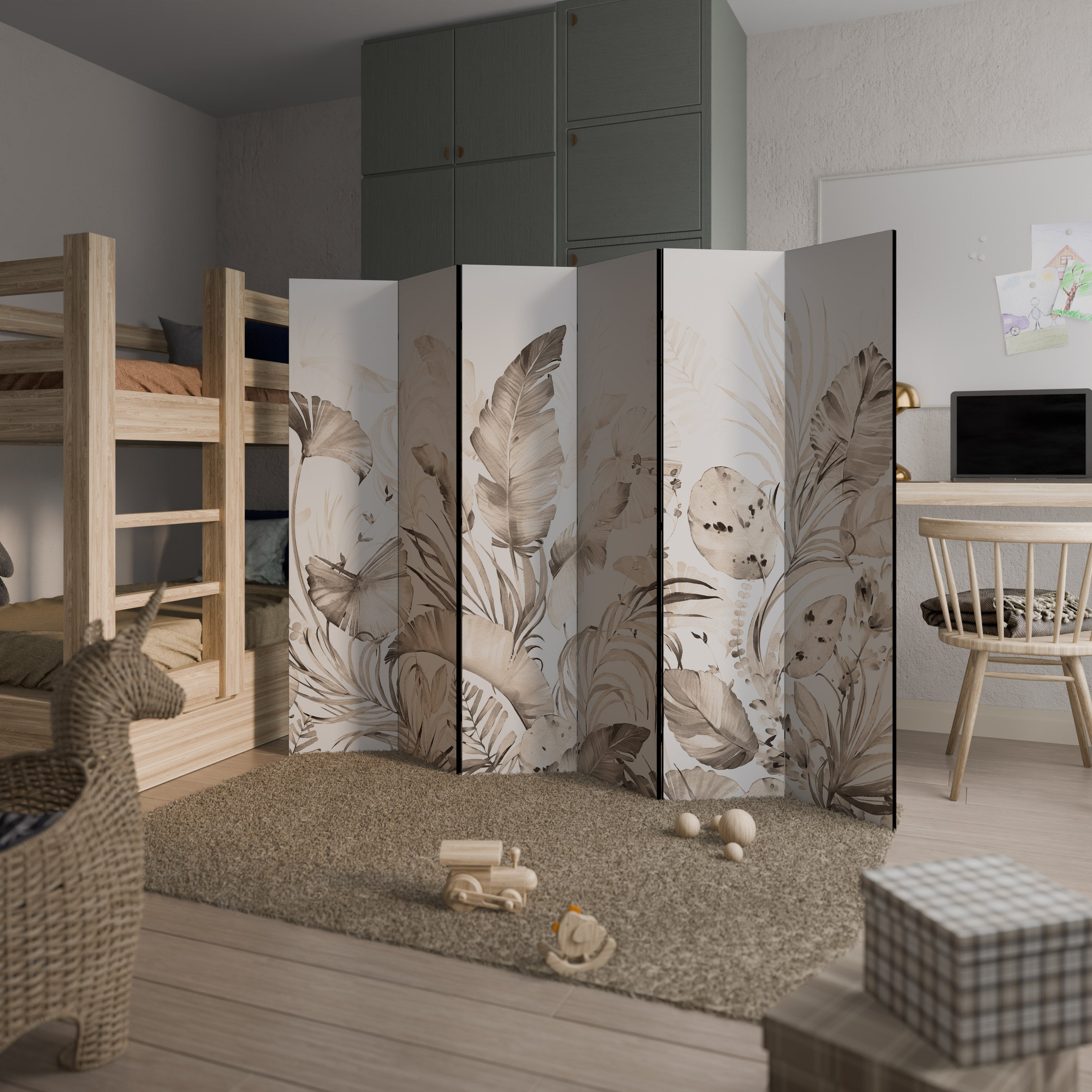 Biombo decorativo de 6 paneles WILD TENDERNESS