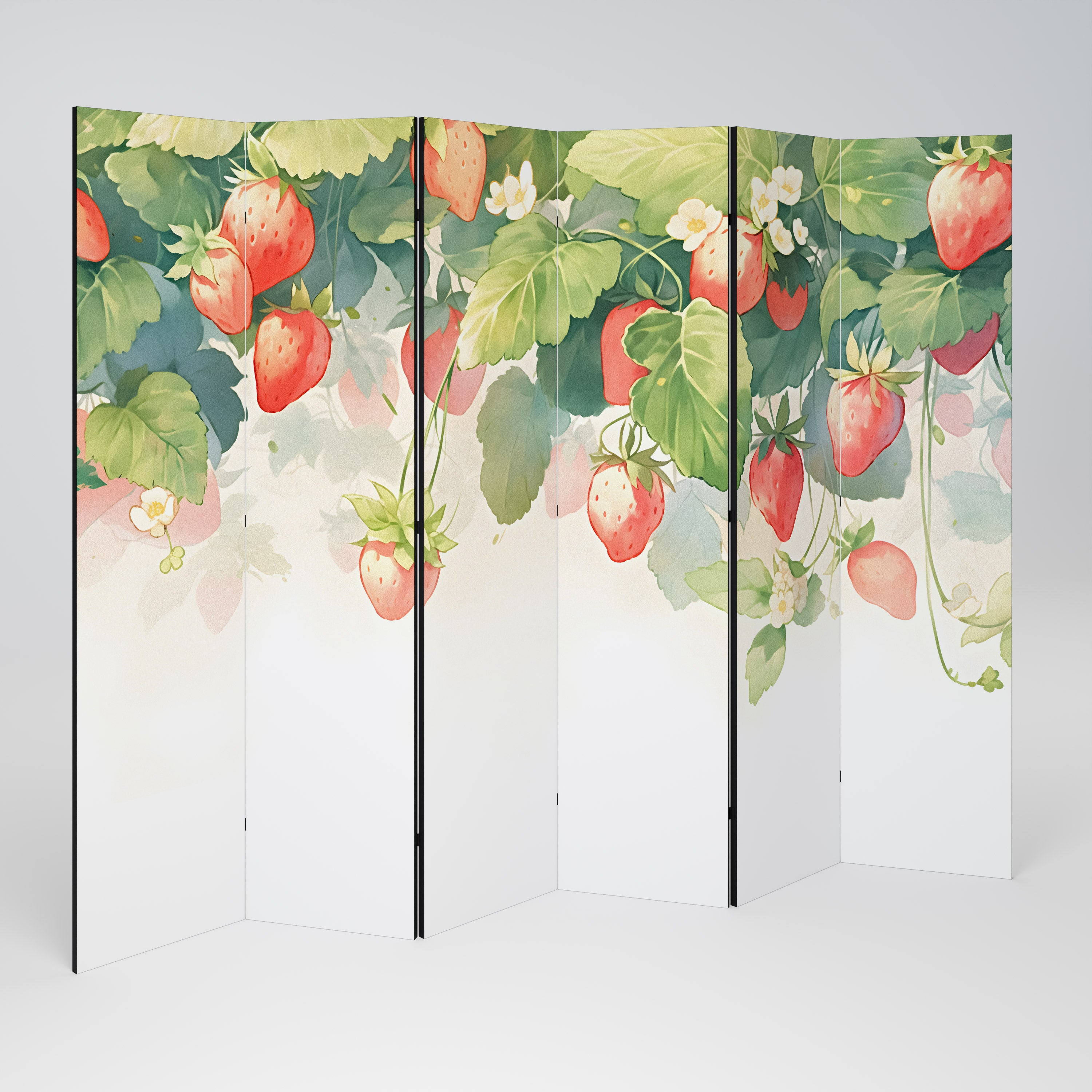 Biombo decorativo de 6 paneles STRAWBERRY DREAMSCAPE