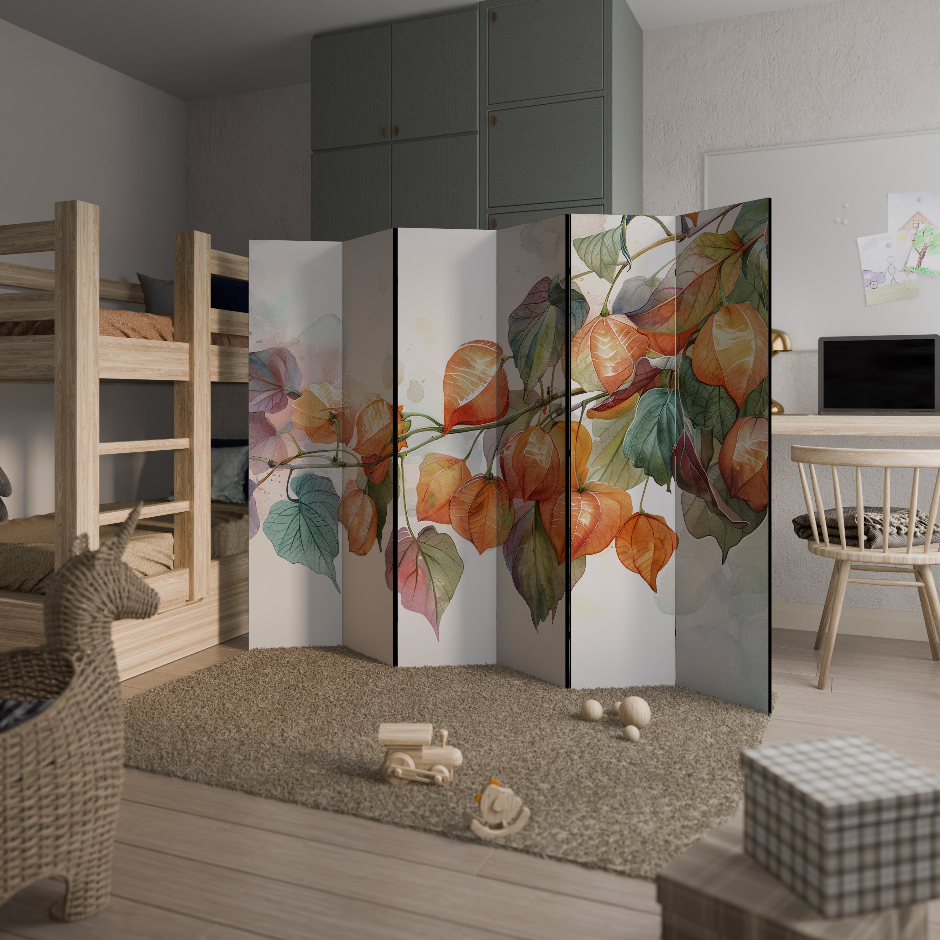 Biombo decorativo FLEETING DAYS de 6 paneles