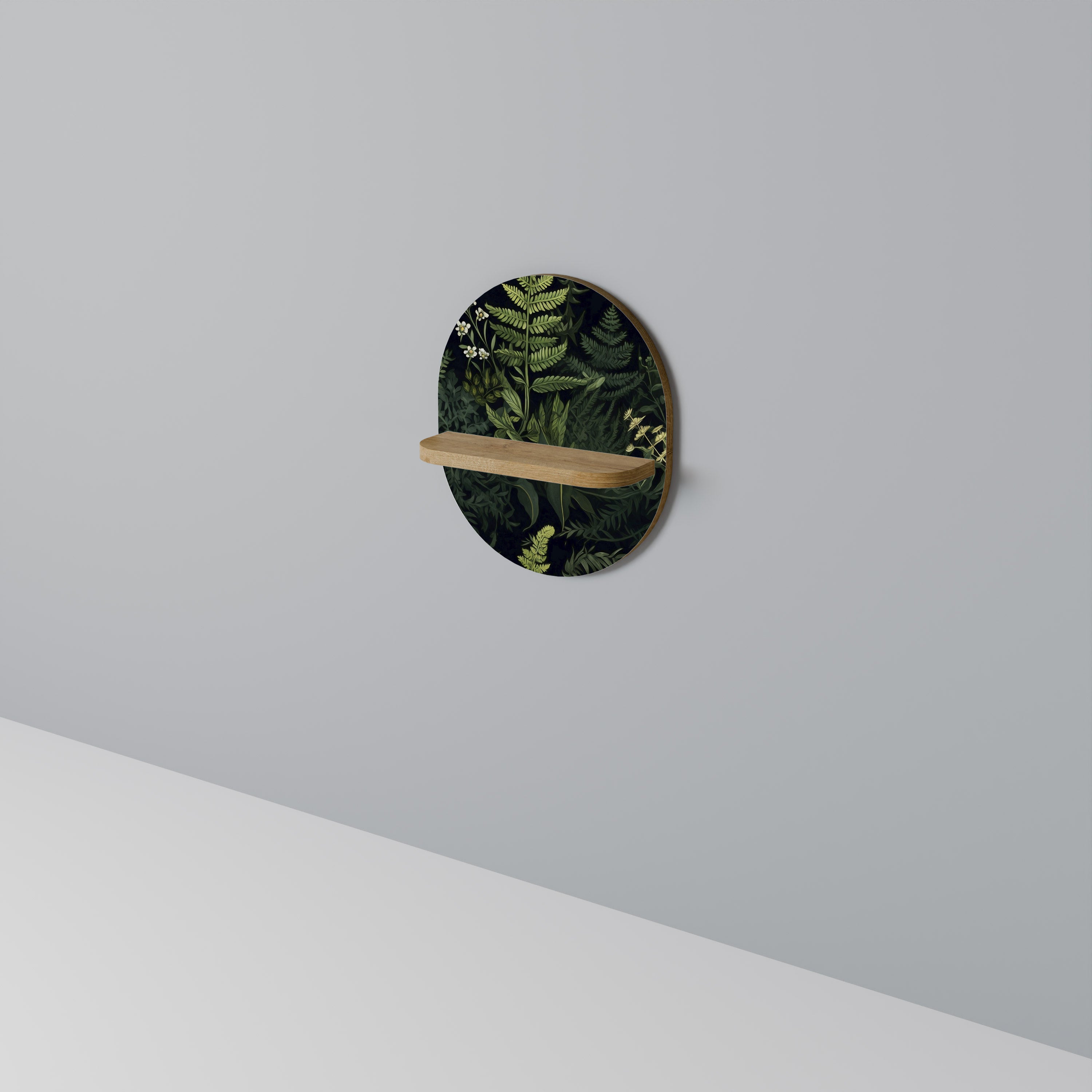 Estantería de arte ovalada FOREST WONDERS con efecto roble