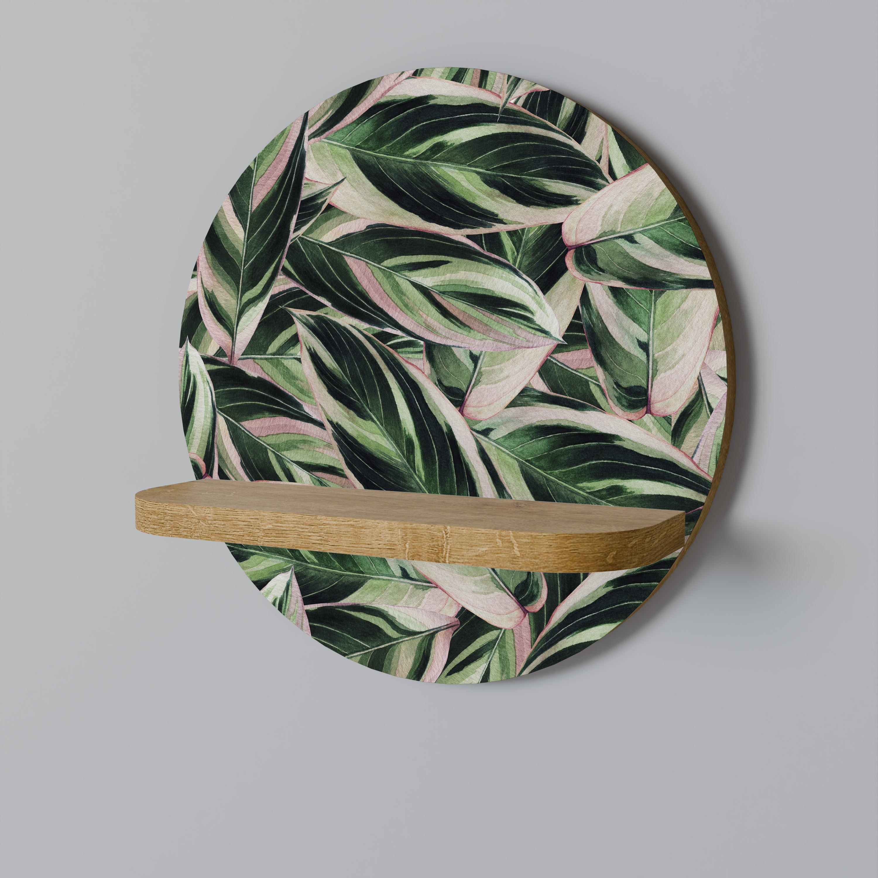 Estantería de arte redonda EERIE STROMANTHE con efecto roble