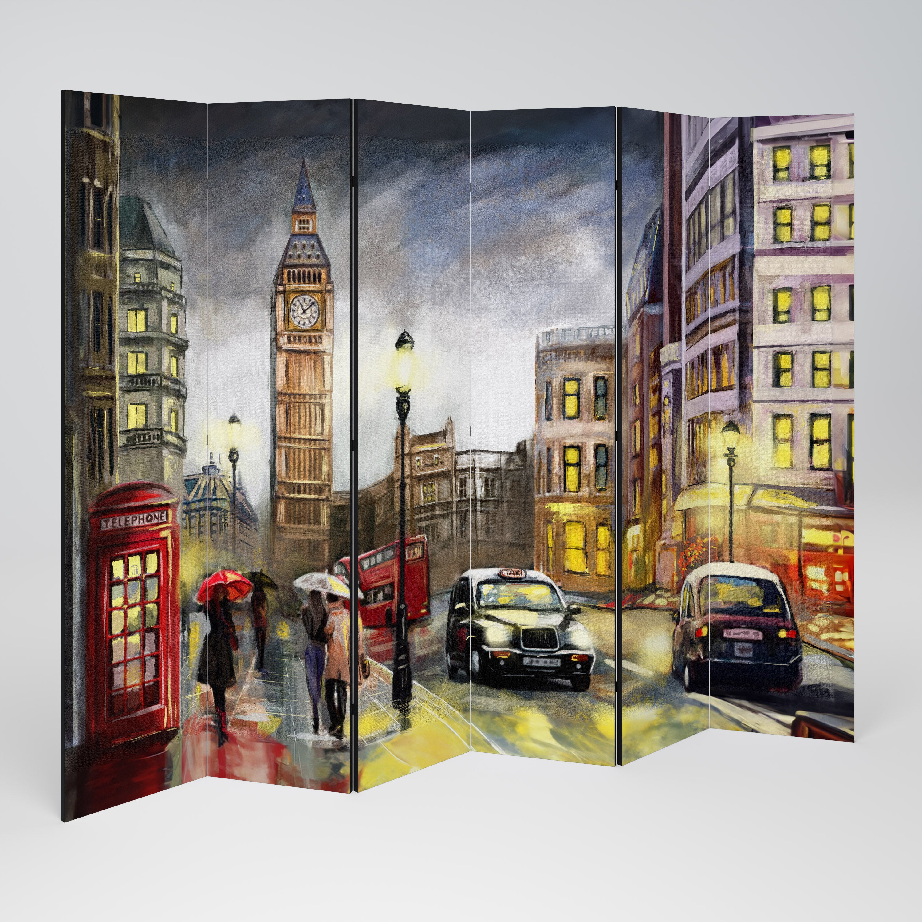 Biombo decorativo de 6 paneles VIBRAS ATEMPORALES DE LONDRES