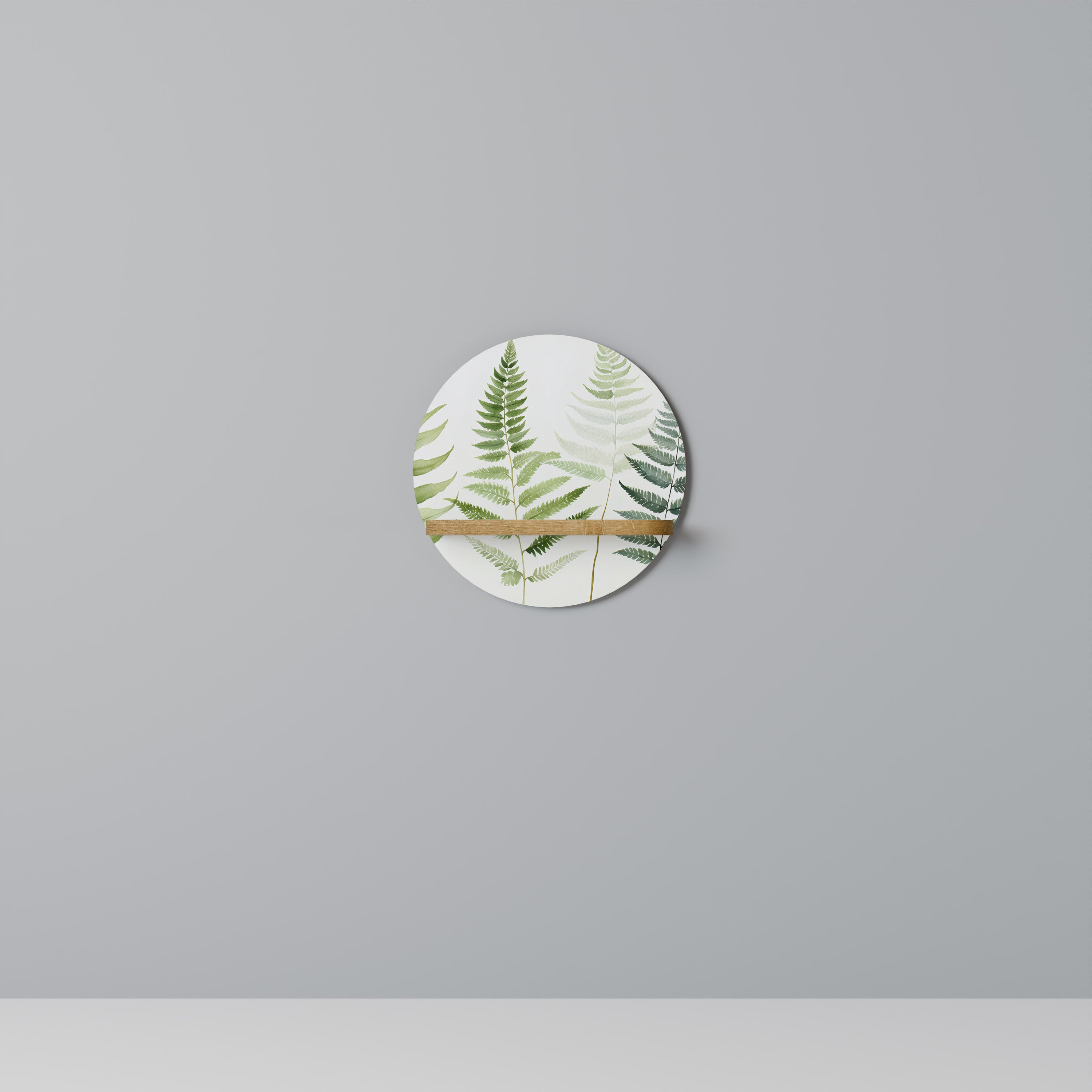 Estantería artística redonda FERN MAJESTY con efecto roble