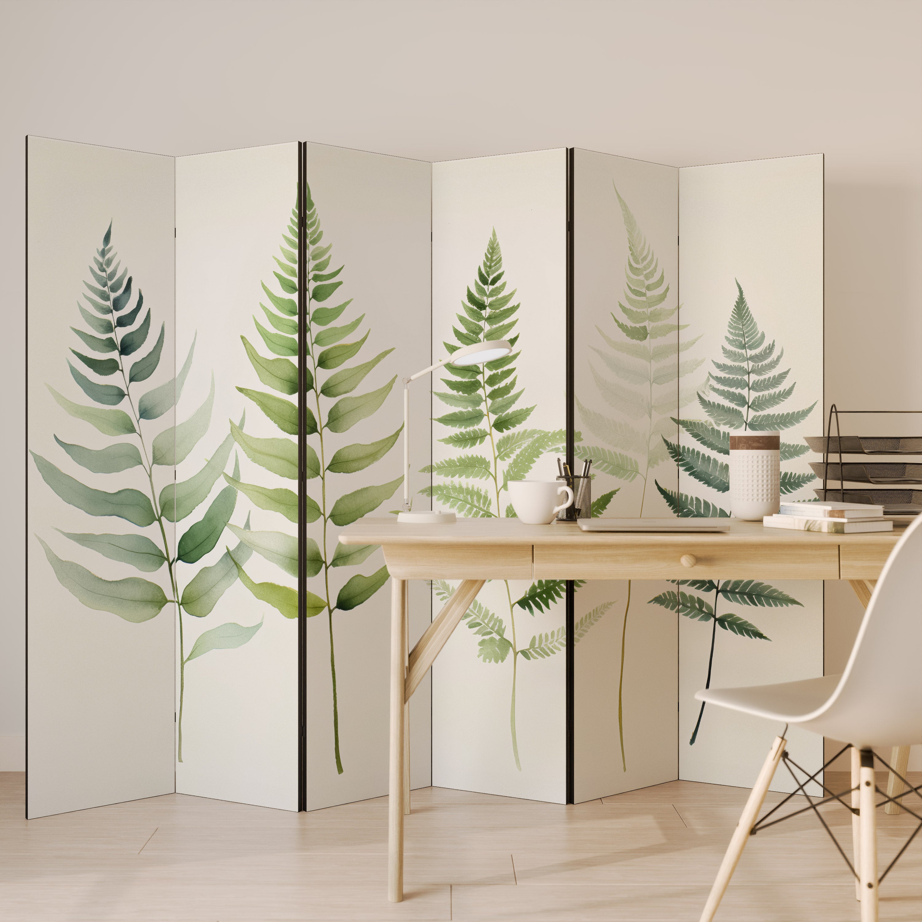 Biombo decorativo de 6 paneles FERN MAJESTY