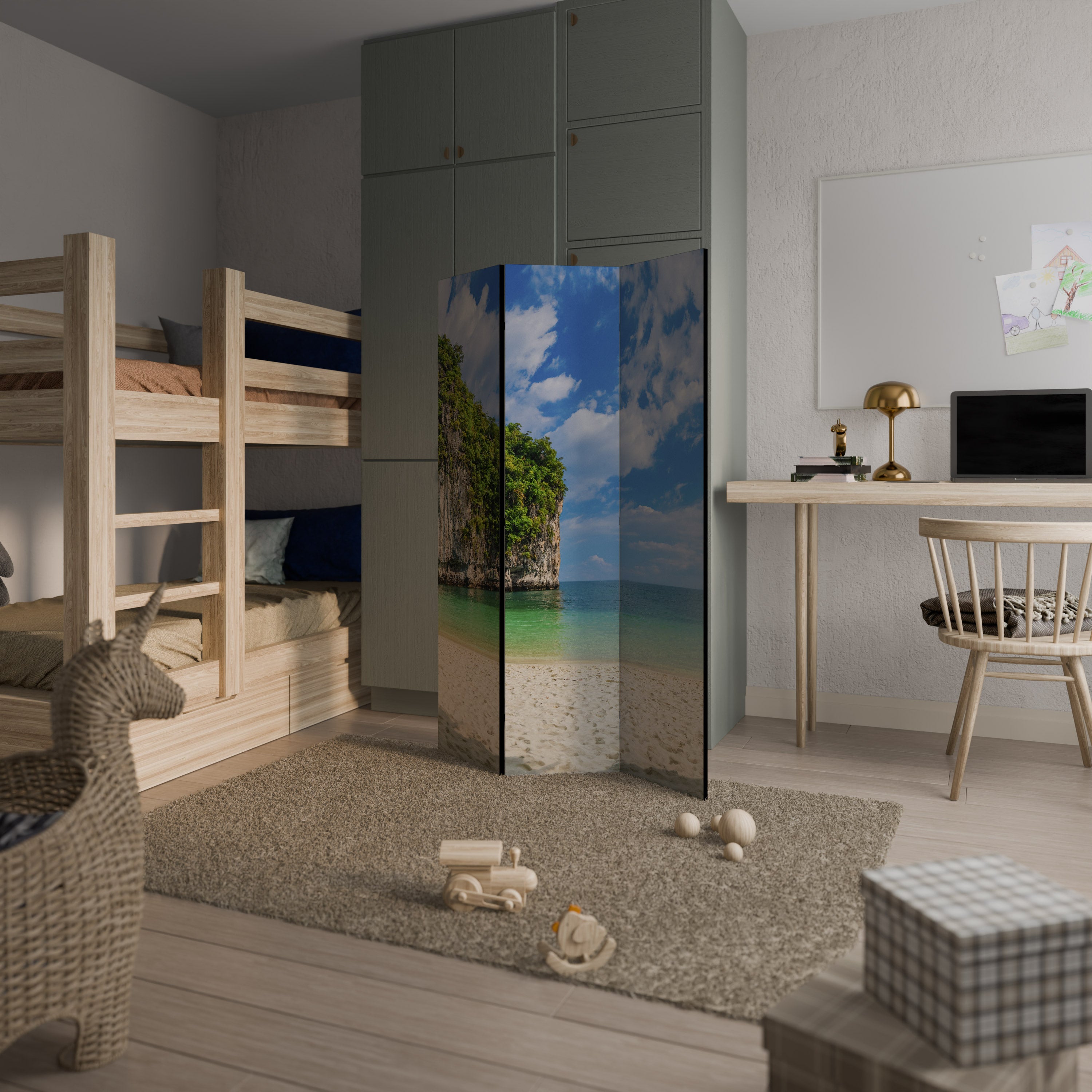 SUN-KISSED HAVEN Decorative 3-Panel Room Divider
