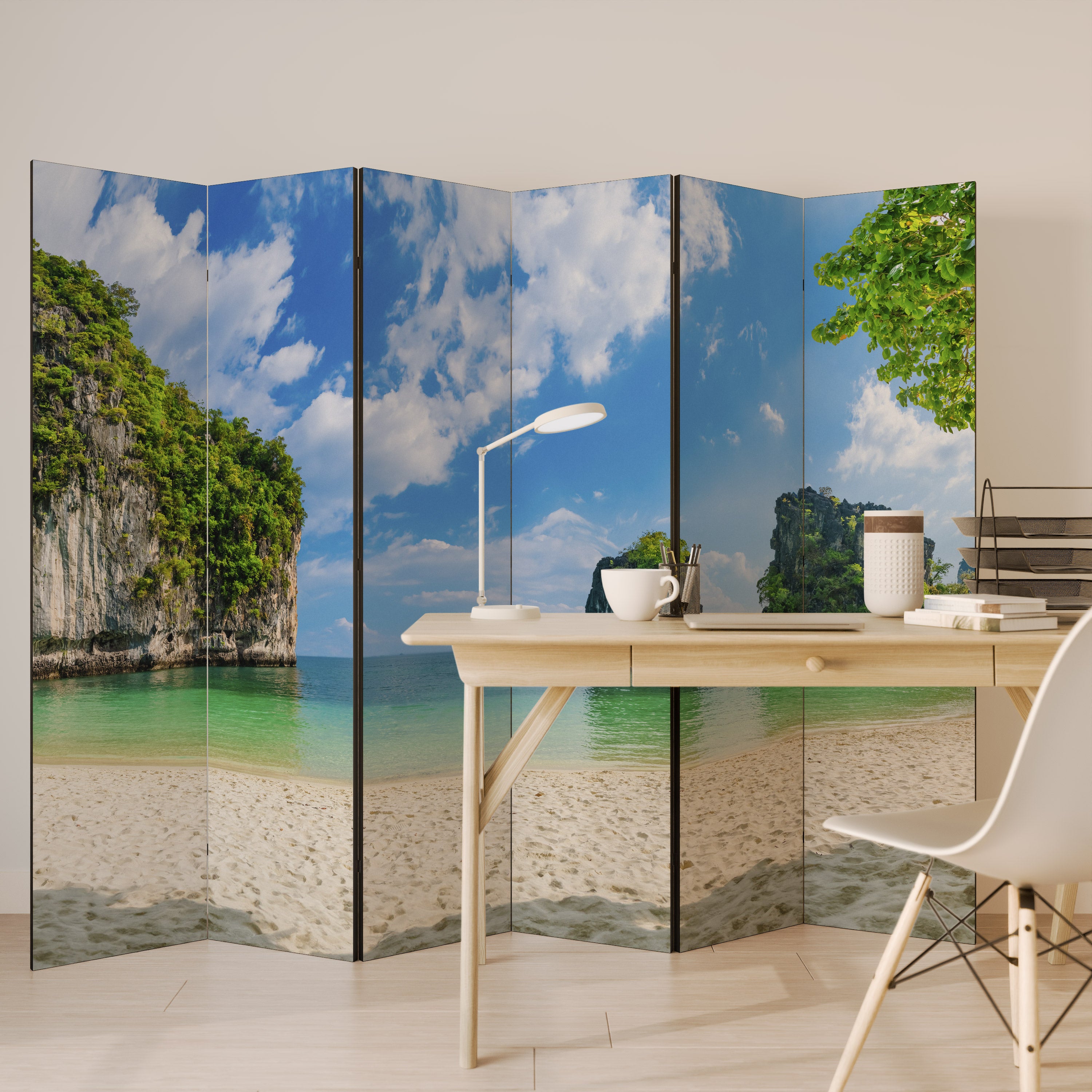 Biombo decorativo de 6 paneles SUN-KISSED HAVEN