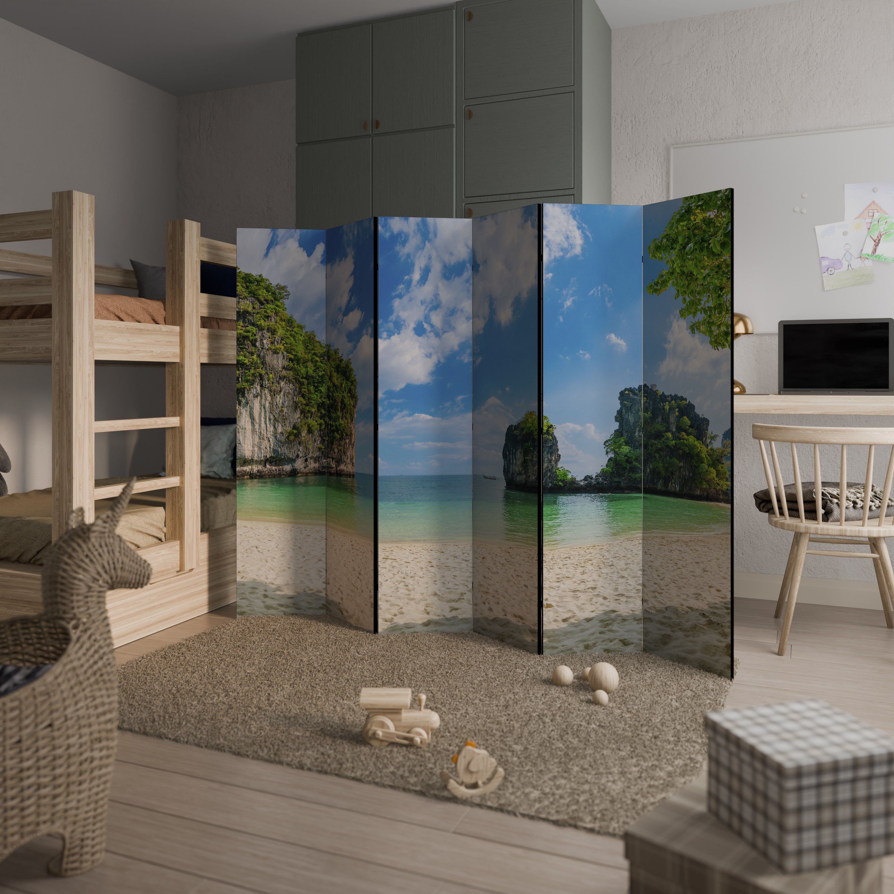 Biombo decorativo de 6 paneles SUN-KISSED HAVEN