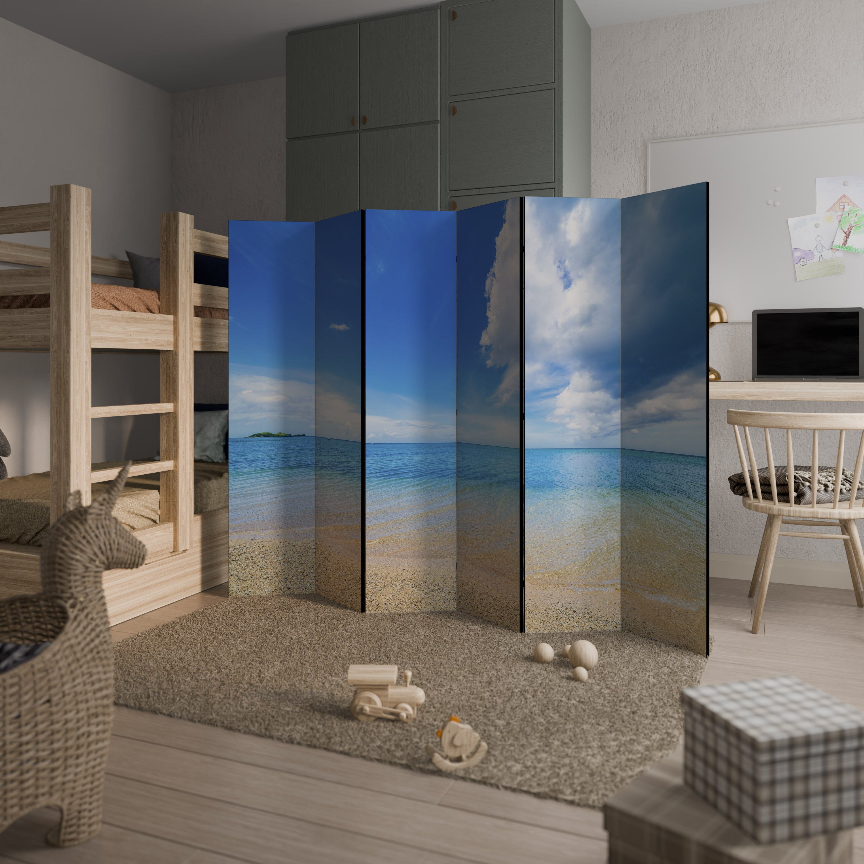 Biombo decorativo de 6 paneles TIDES OF TIME