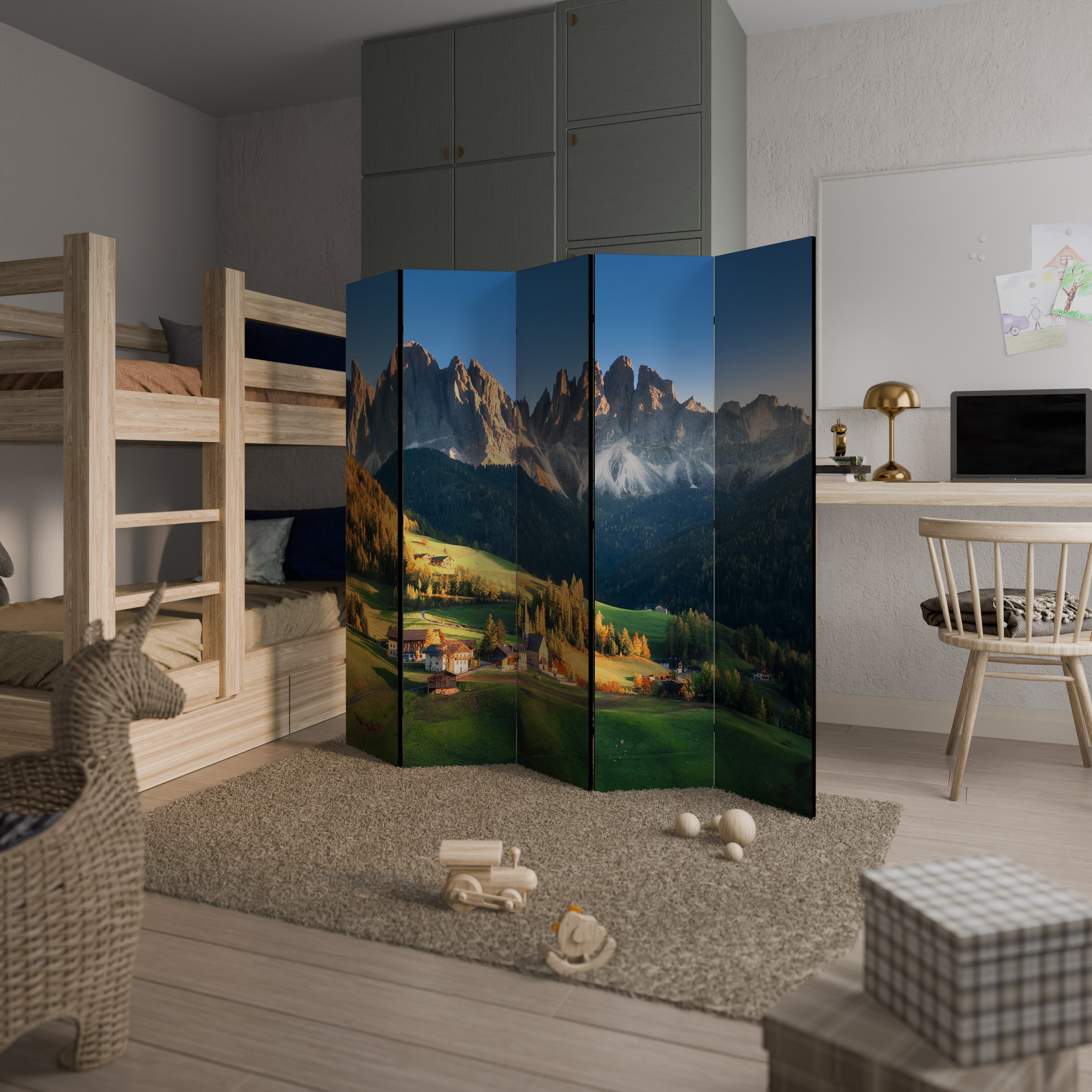MOUNTAIN DREAMSCAPE Decorative 5-Panel Room Divider