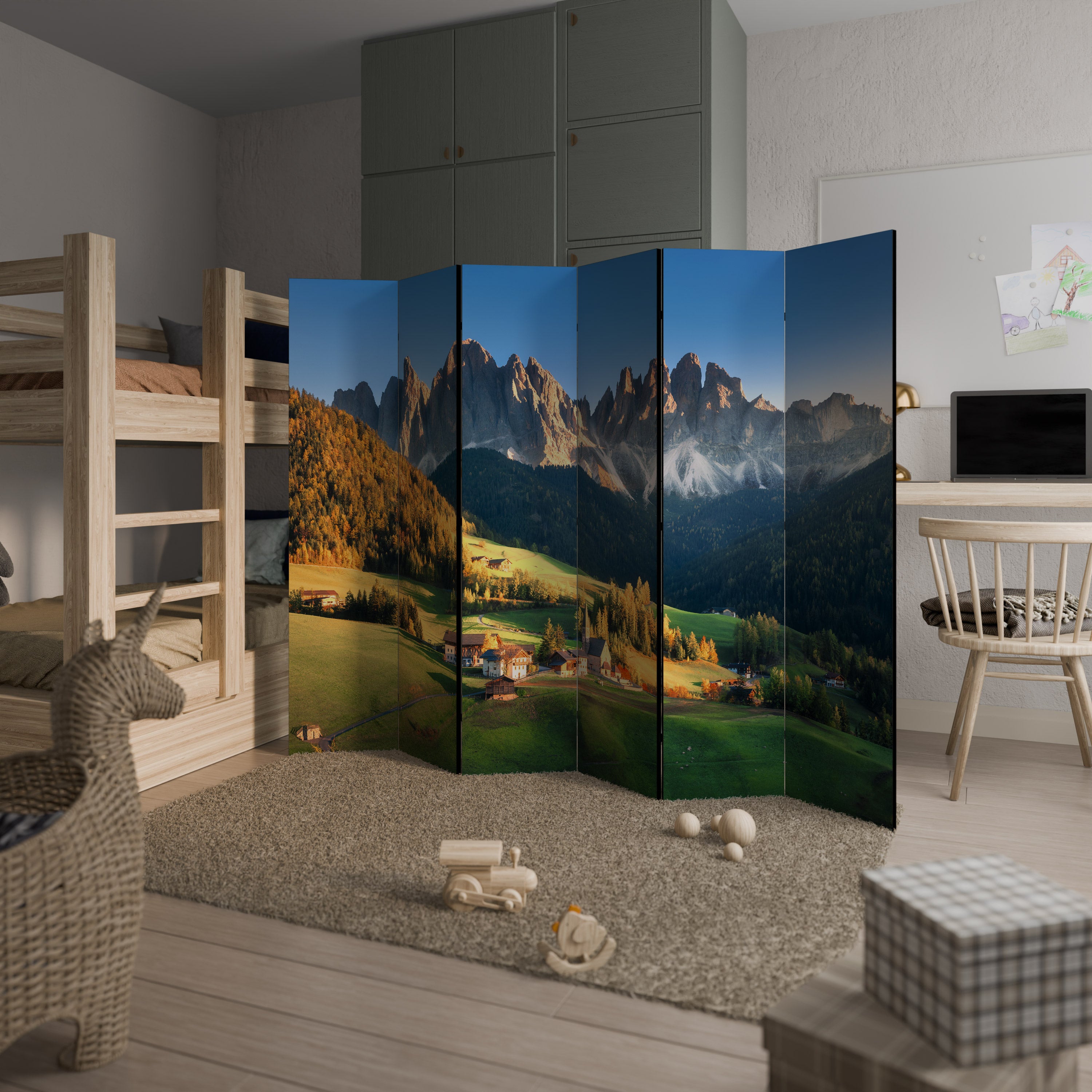Biombo decorativo de 6 paneles MOUNTAIN DREAMSCAPE