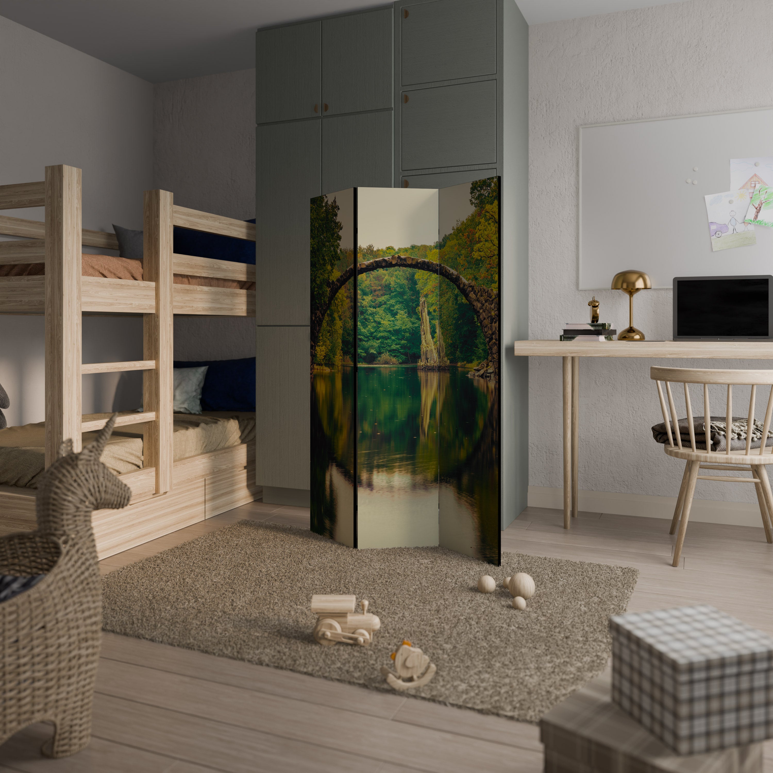SERENE REFLECTIONS REALM Decorative 3-Panel Room Divider