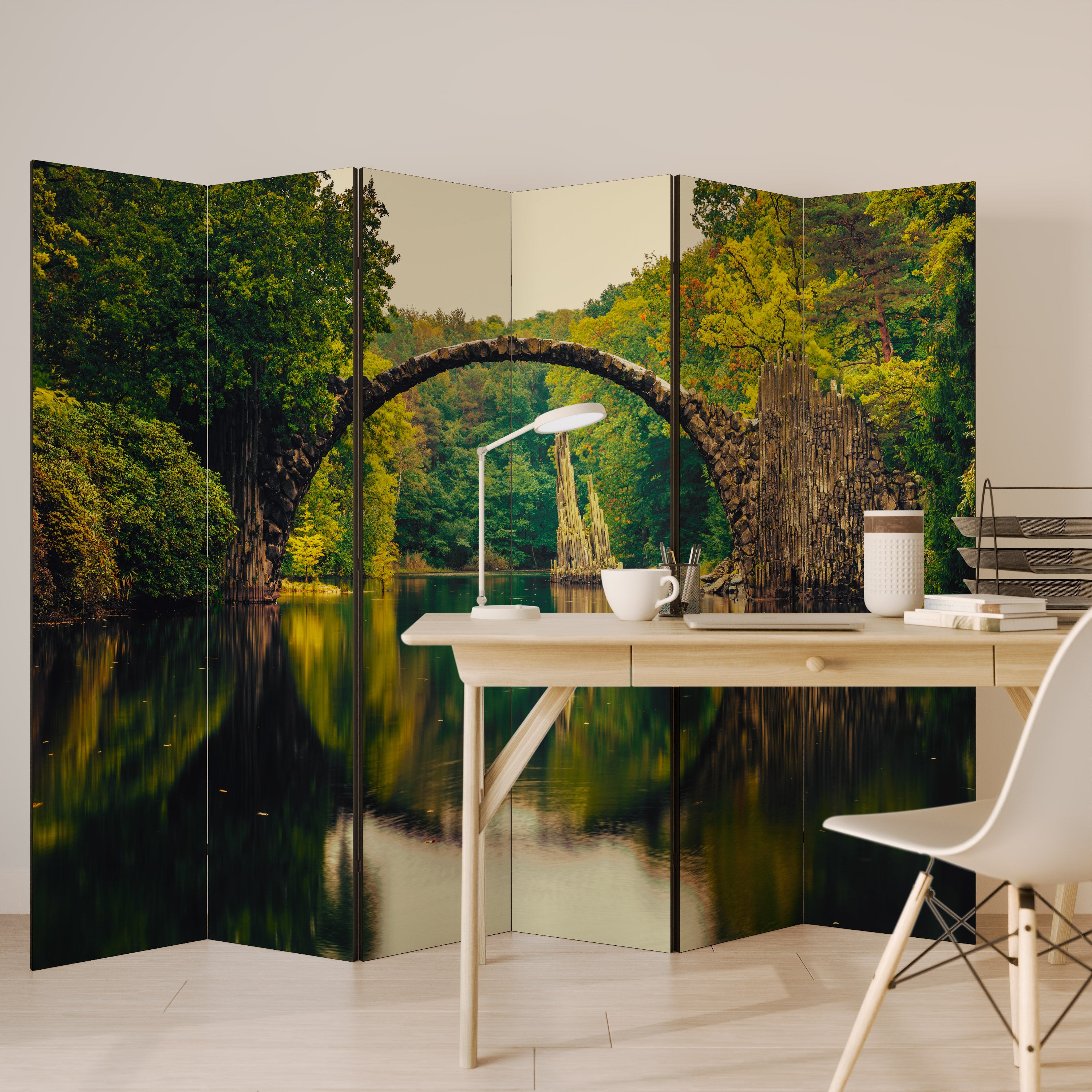 Biombo decorativo de 6 paneles SERENE REFLECTIONS REALM