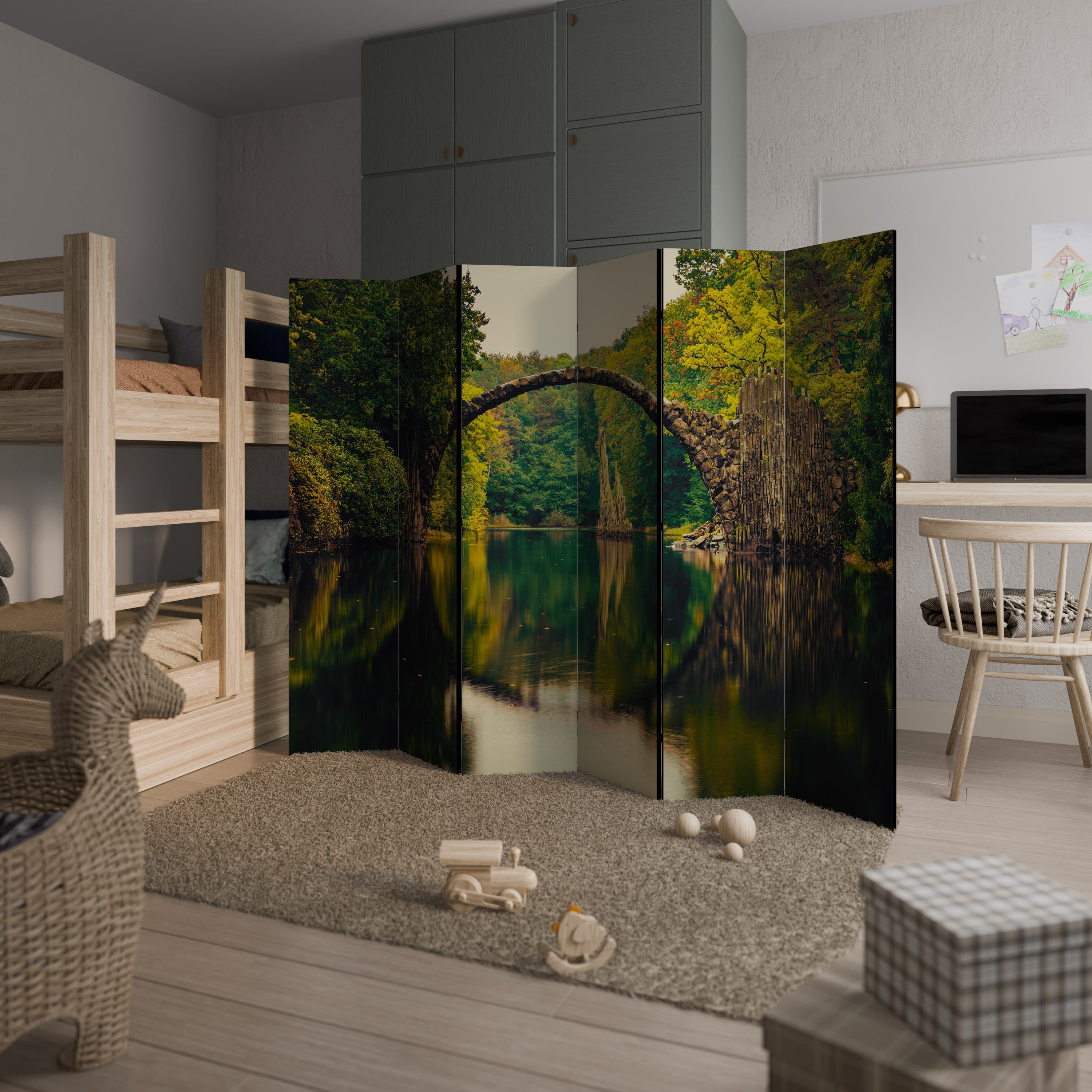 Biombo decorativo de 6 paneles SERENE REFLECTIONS REALM